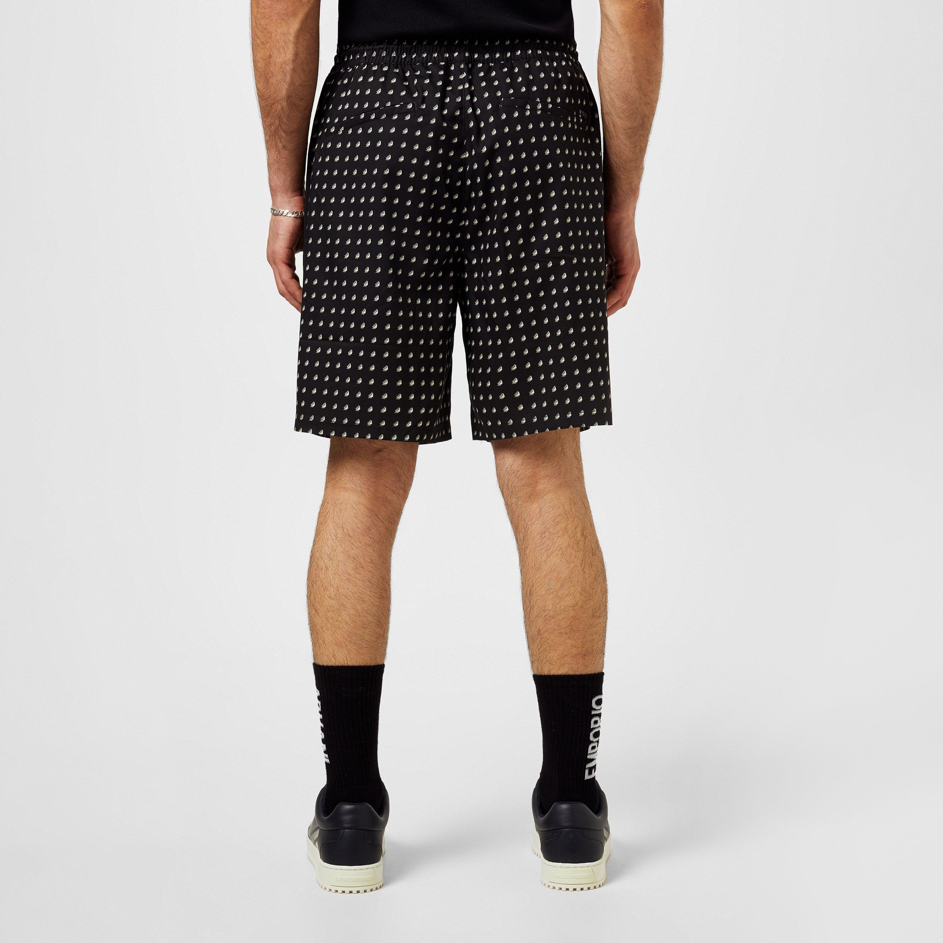 Black All Over - Emporio Armani - Eagle Logo Shorts - 4