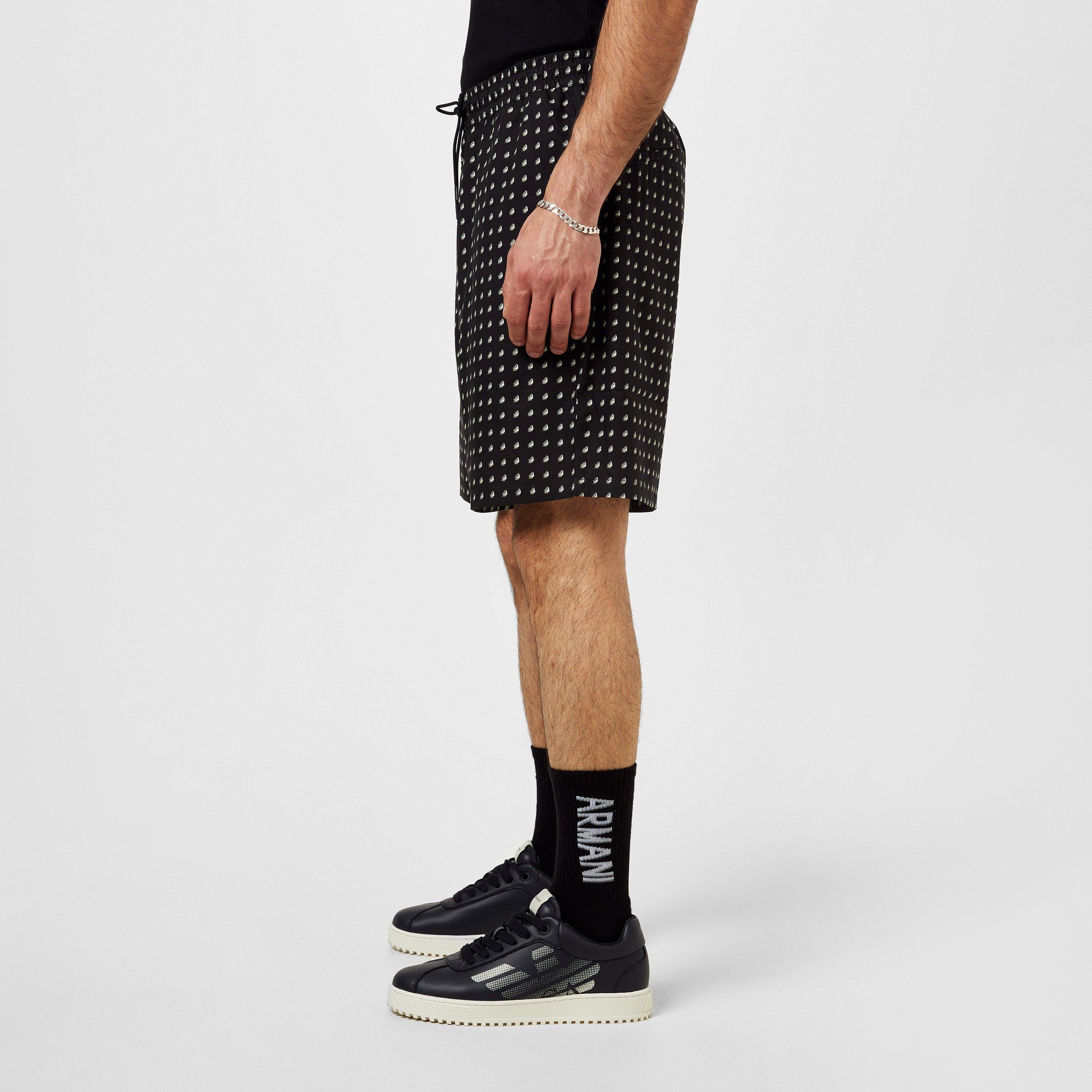 Black All Over - Emporio Armani - Eagle Logo Shorts - 5