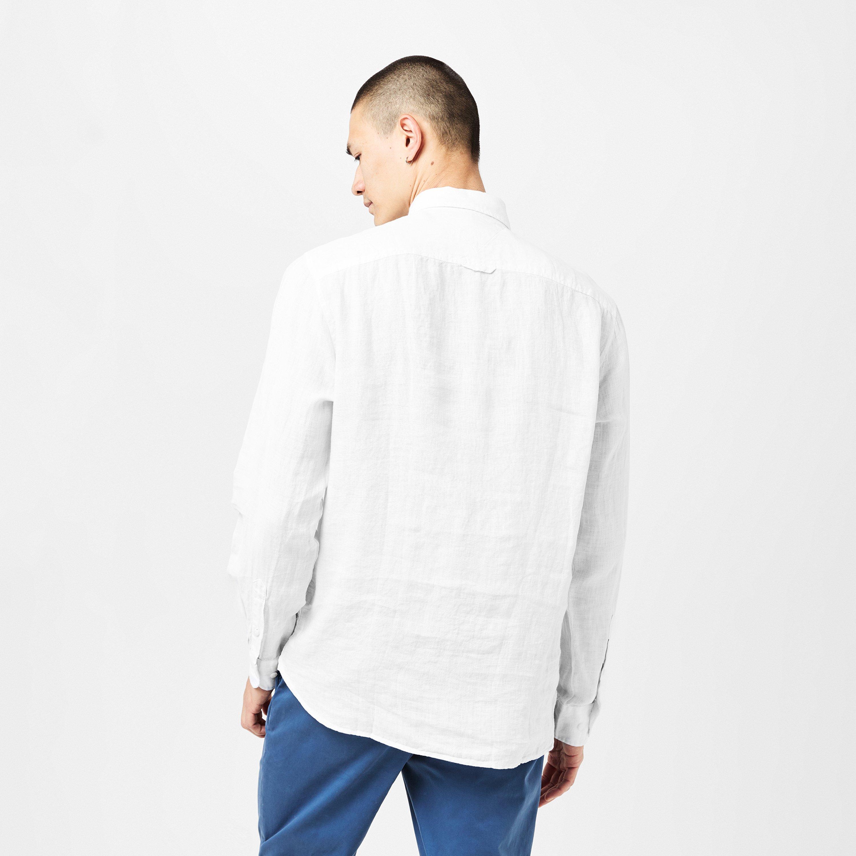 Optic White - Tommy Hilfiger - Men's Pigment Dyed Long-Sleeve Plain Shirt - 3