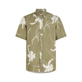 Tommy Hilfiger Tropical Print Short Sleeve Poplin Shirt