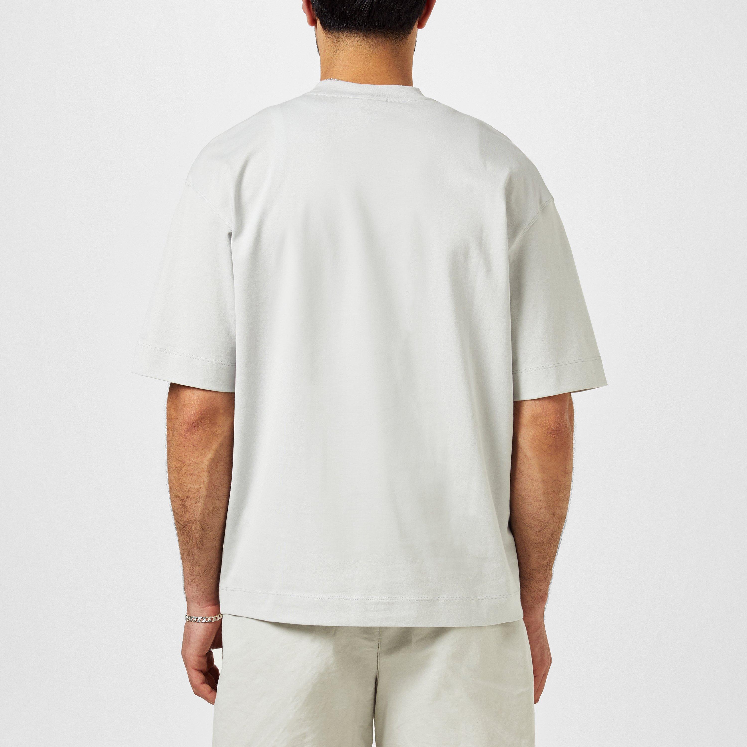 Grey - Emporio Armani - Palm Tree Embellished T-Shirt - 3