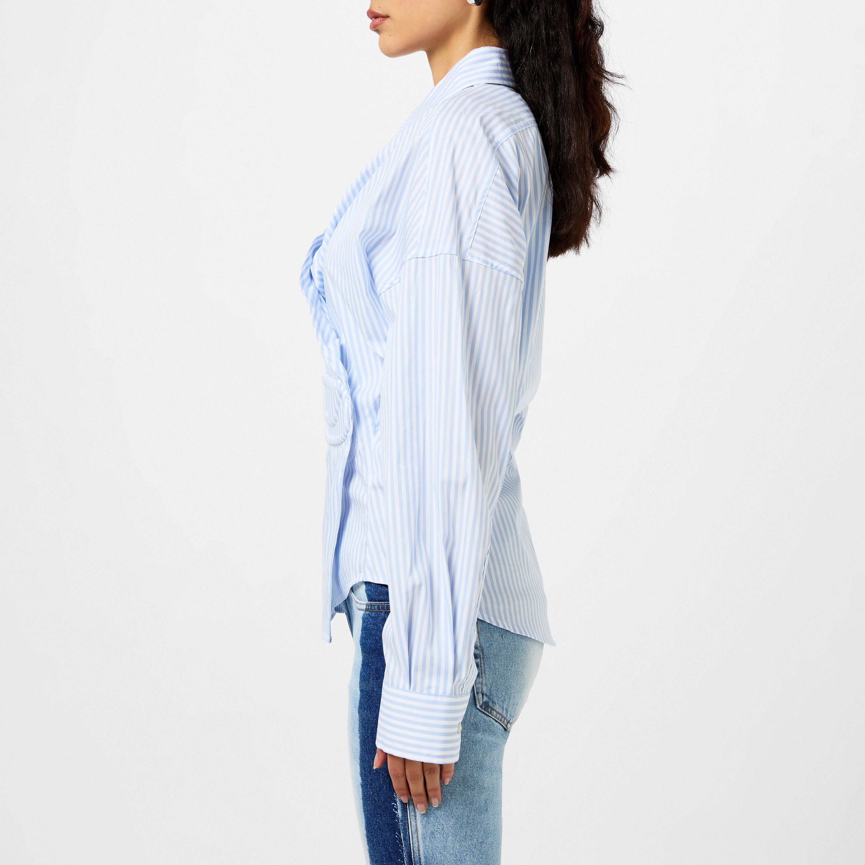 Blue Stripe - Diesel - C-Siz-N2 Shirt With Embossed Logo - 2