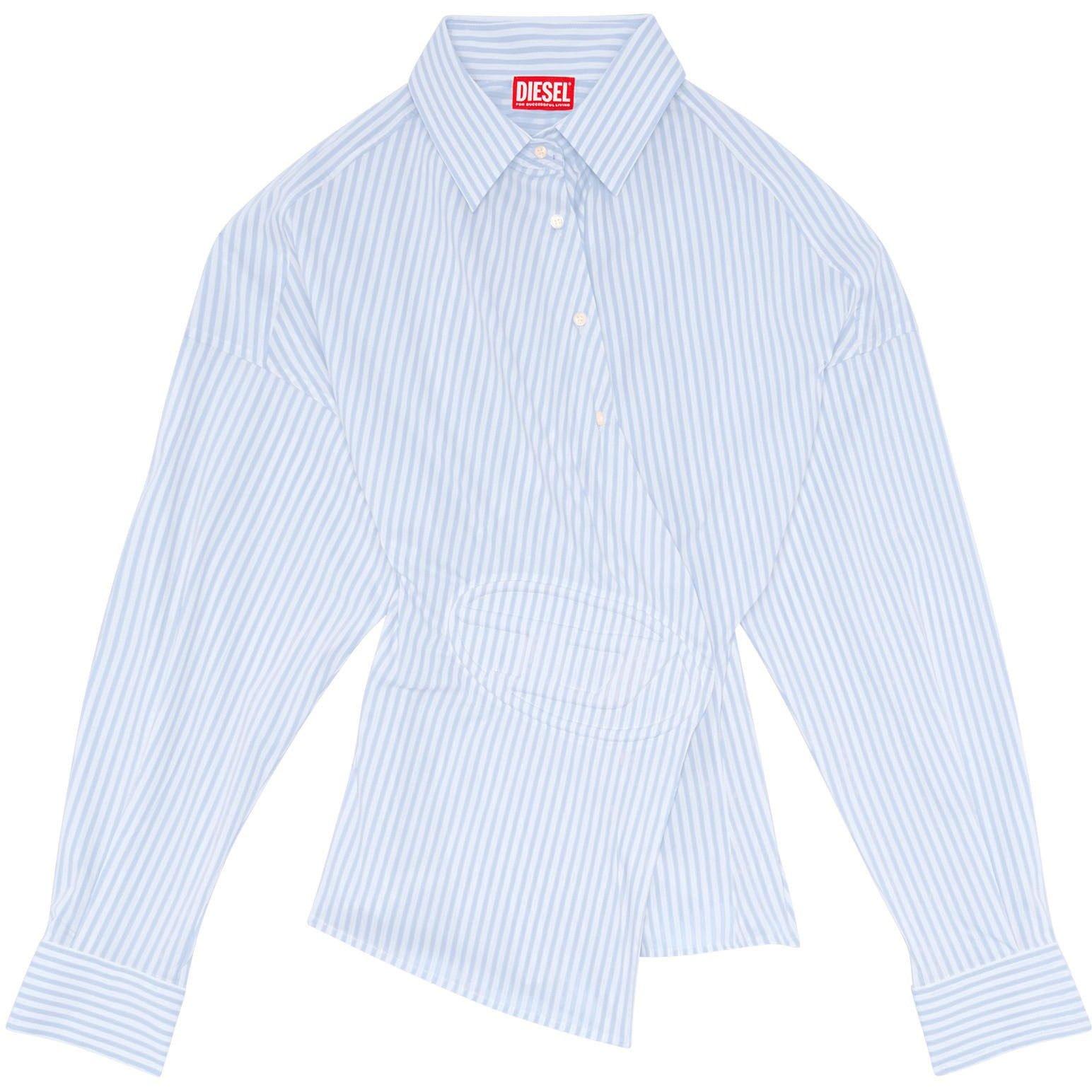トップス DIESEL D-logo Asymmetric Stripe Shirt DIESEL D-logo Asymmetric Stripe Shirt
