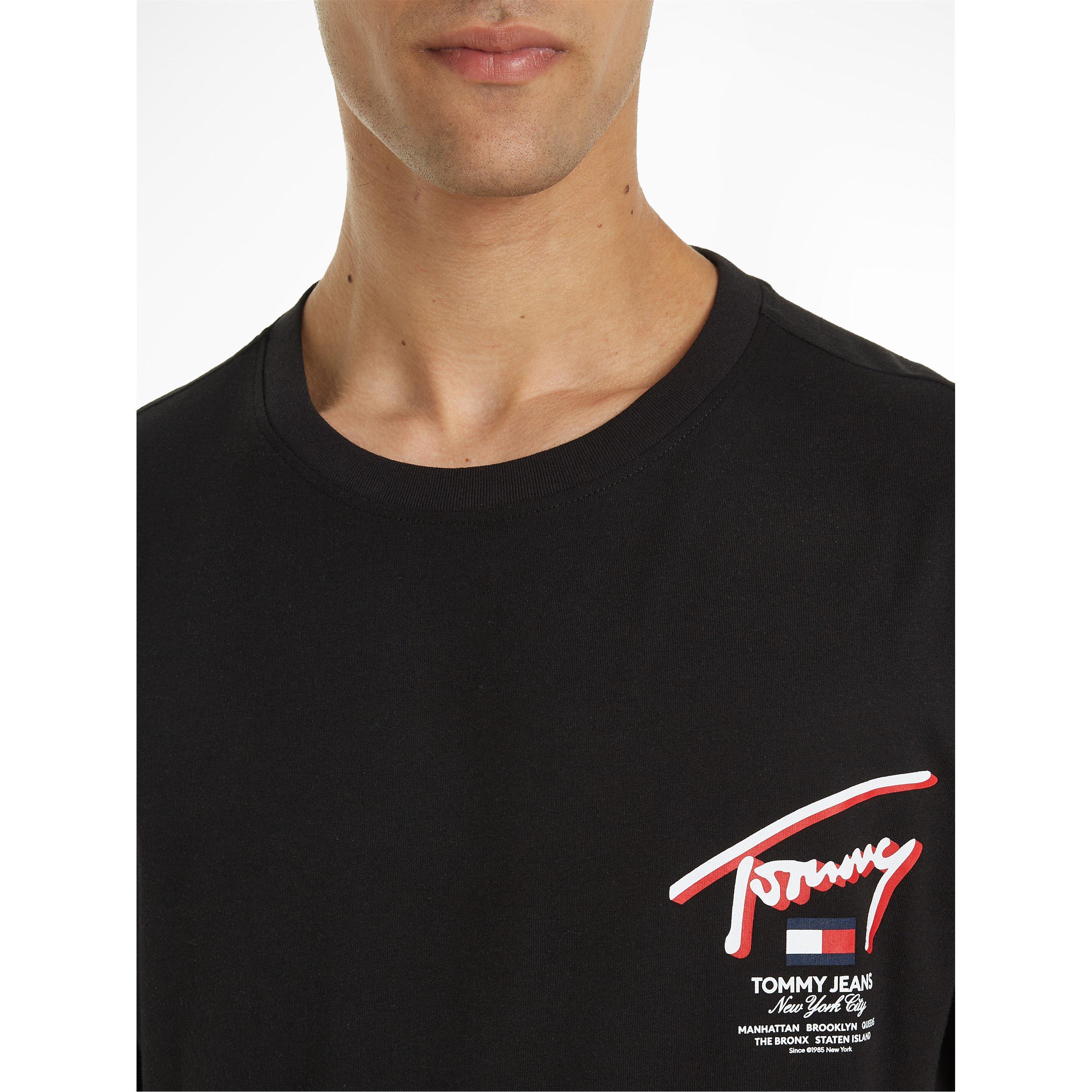 Black BDS - Tommy Jeans - Men's Signature Regular Fit T-Shirt - 3