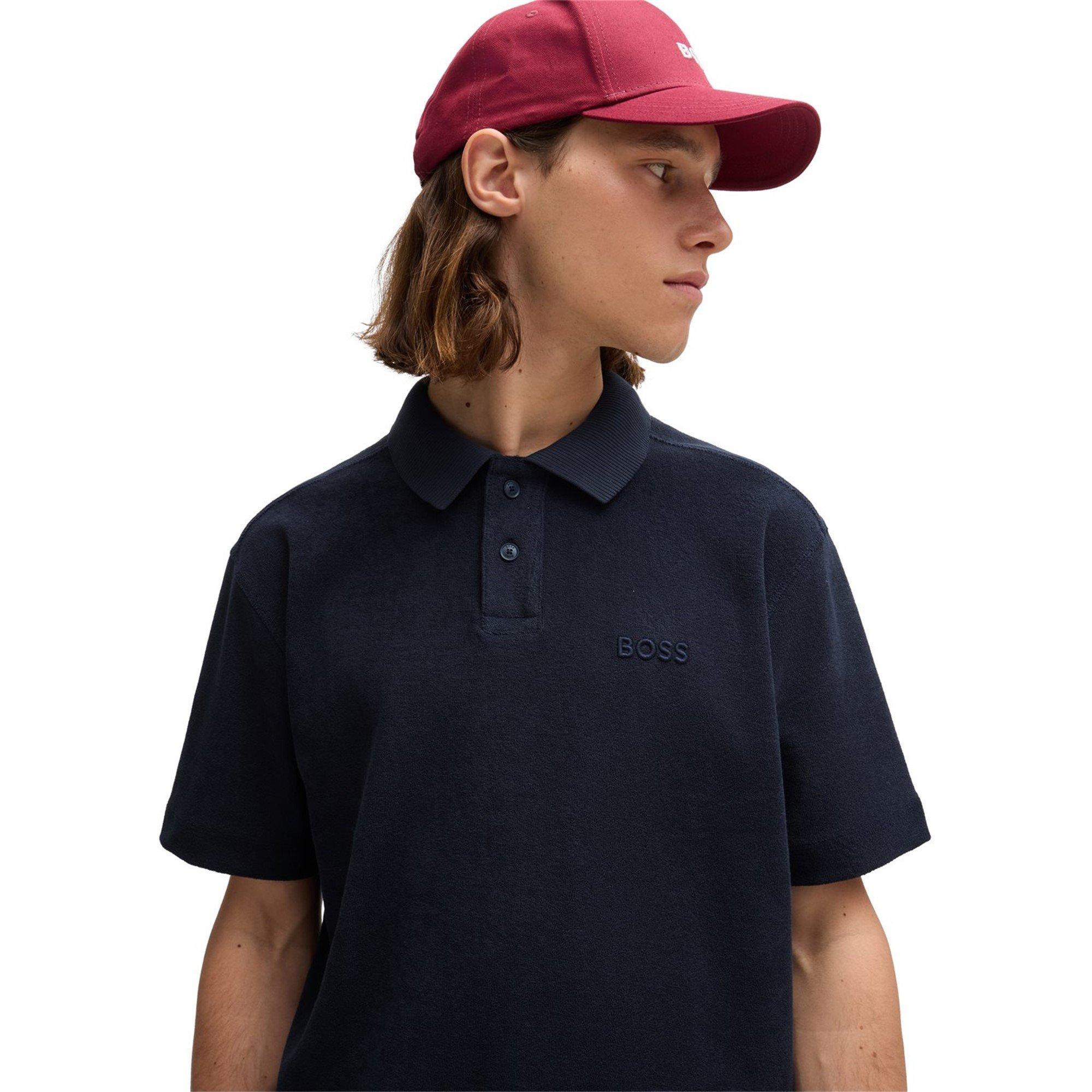 Dark Blue - Boss - Men's HBO Pe Towel Short-Sleeve Shirt - 4