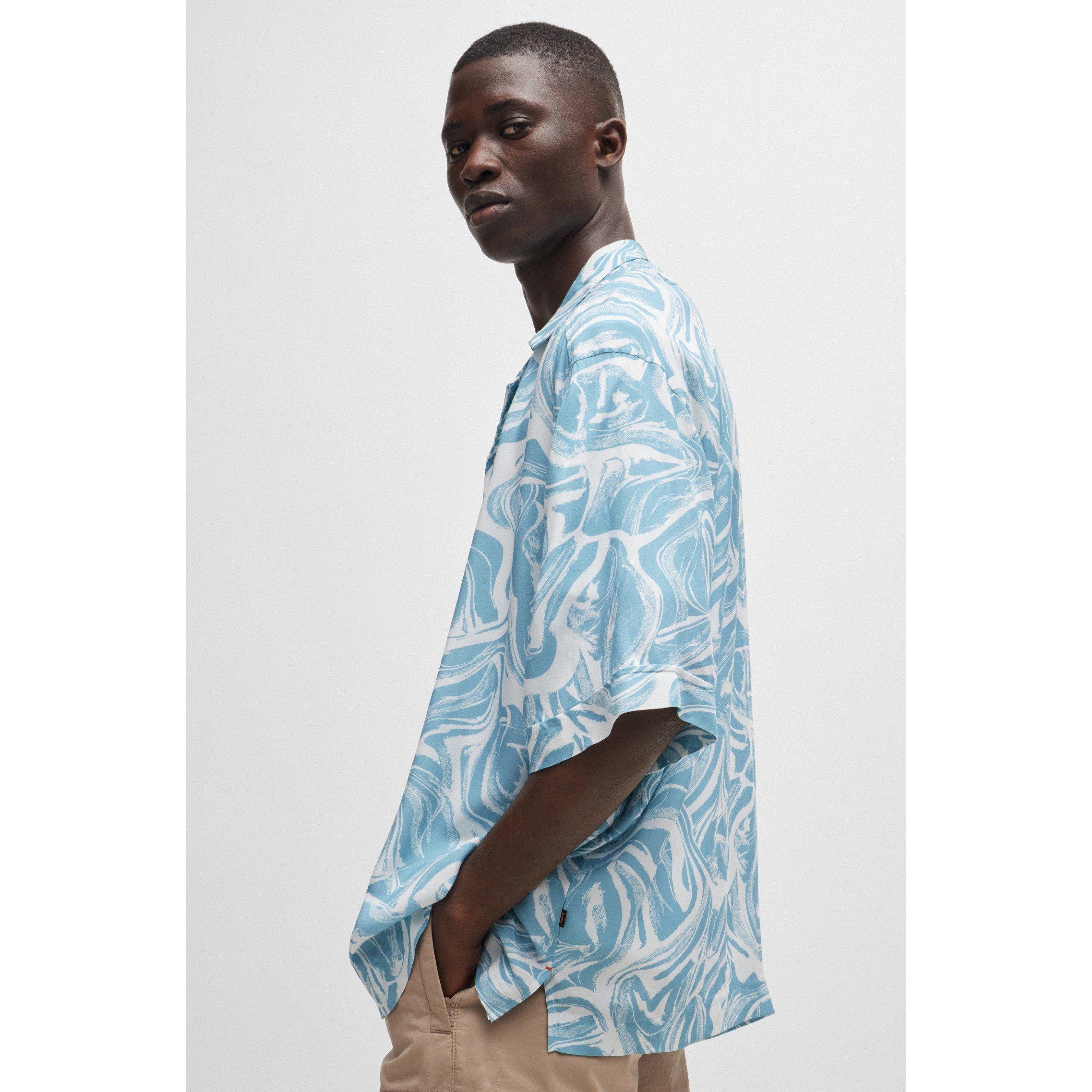 Open Blue 486 - Boss - Men's Lapis 3 Patterned Short-Sleeve Shirt - 5