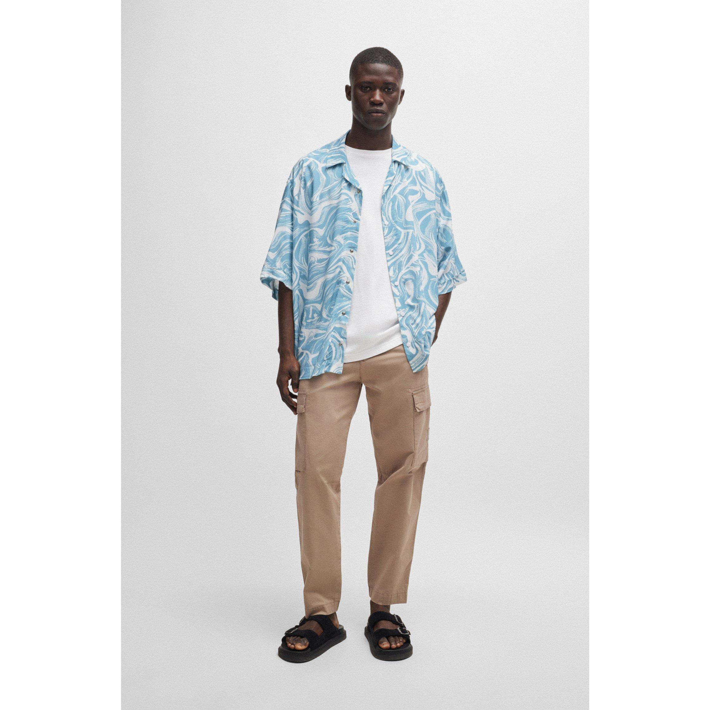 Open Blue 486 - Boss - Men's Lapis 3 Patterned Short-Sleeve Shirt - 5