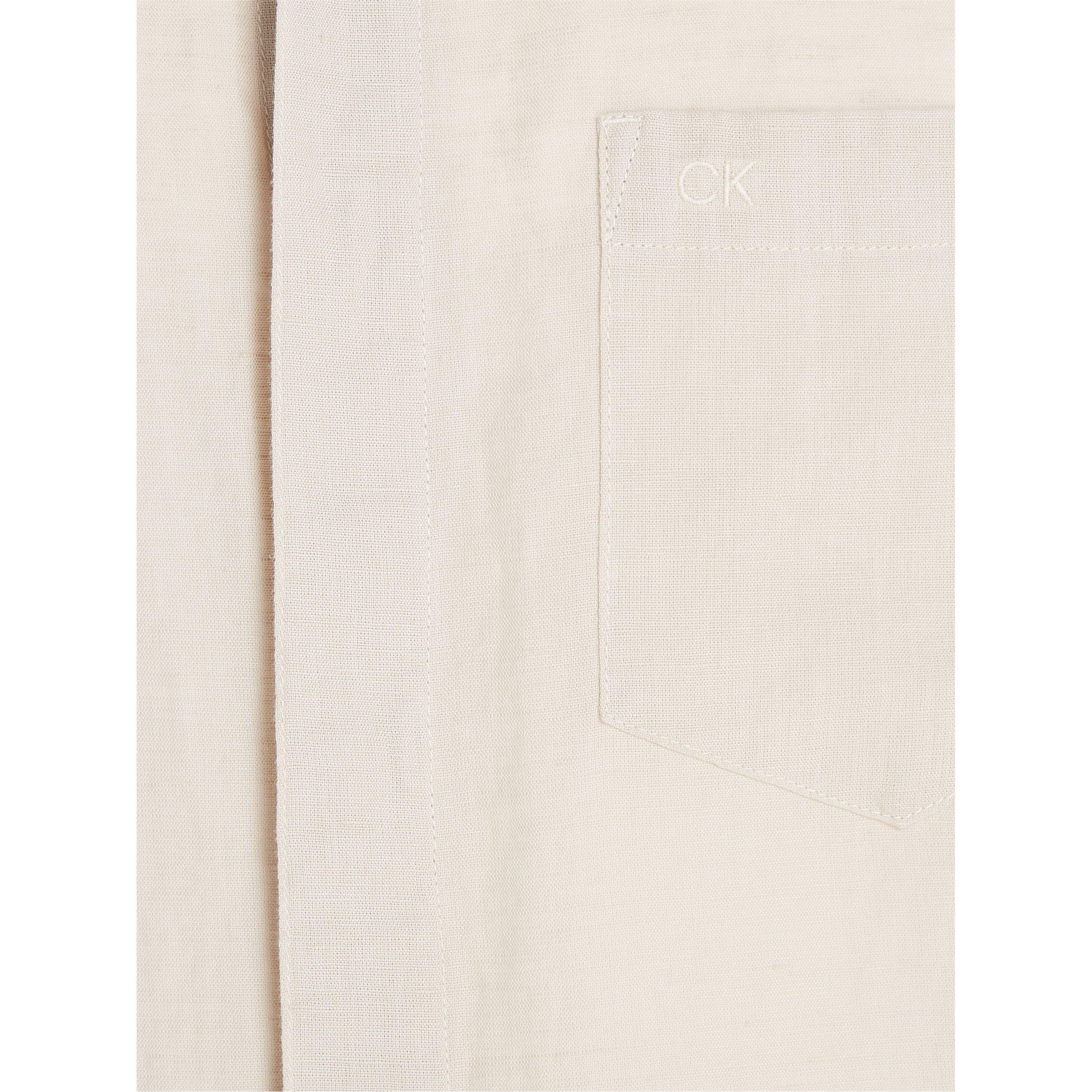 Stony Beige - Calvin Klein - Men's Long-Sleeve Plain Shirt - 5