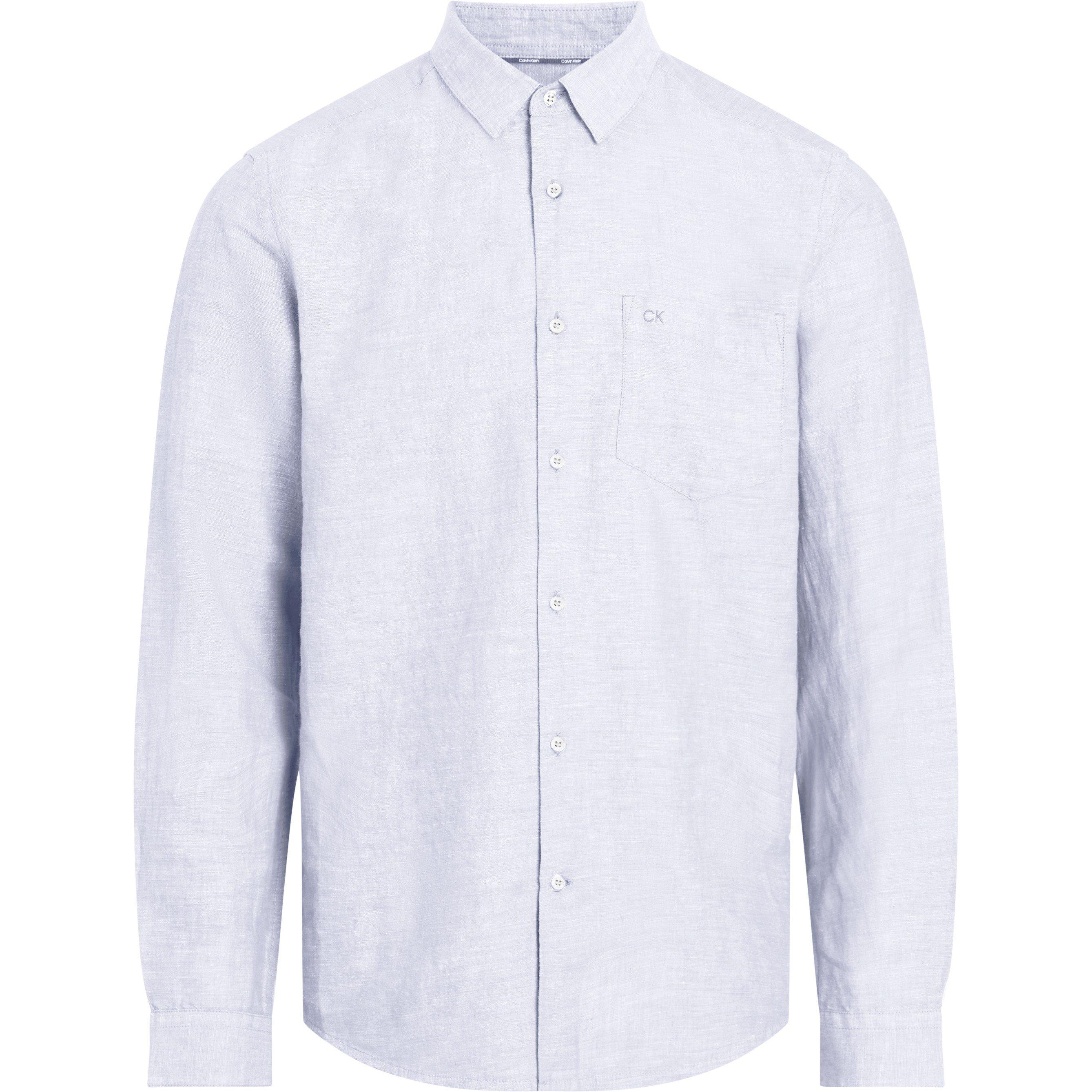Light Blue - Calvin Klein - Men's Long-Sleeve Plain Shirt - 1