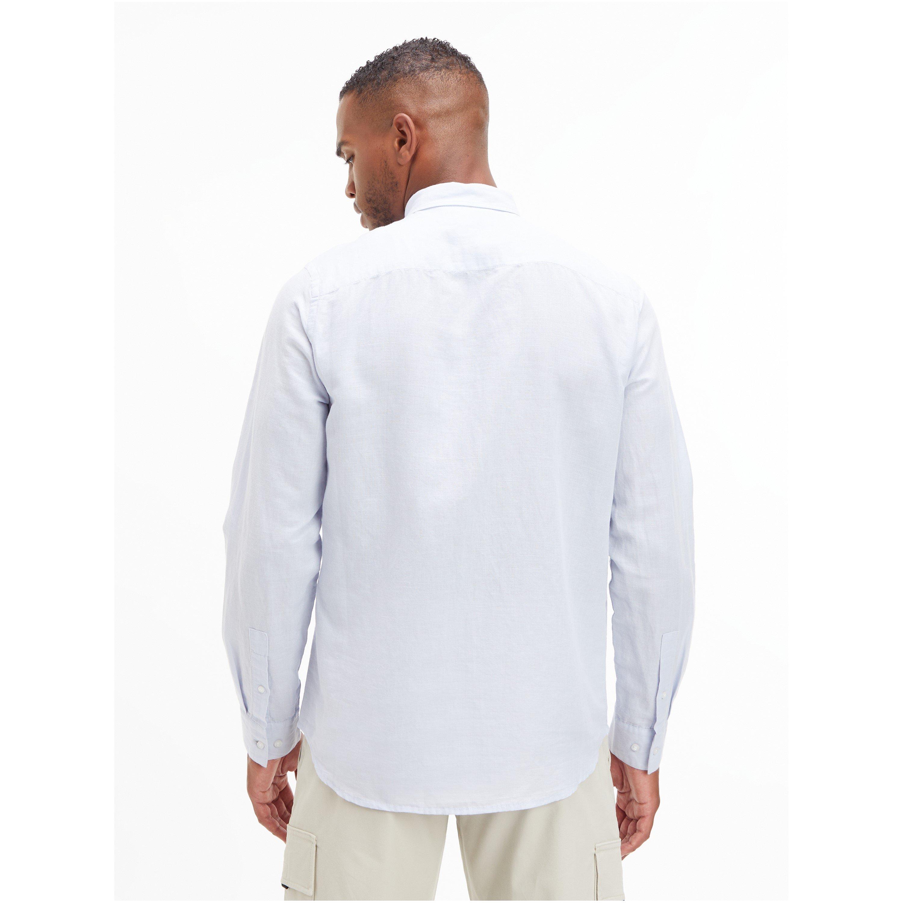 Light Blue - Calvin Klein - Men's Long-Sleeve Plain Shirt - 3