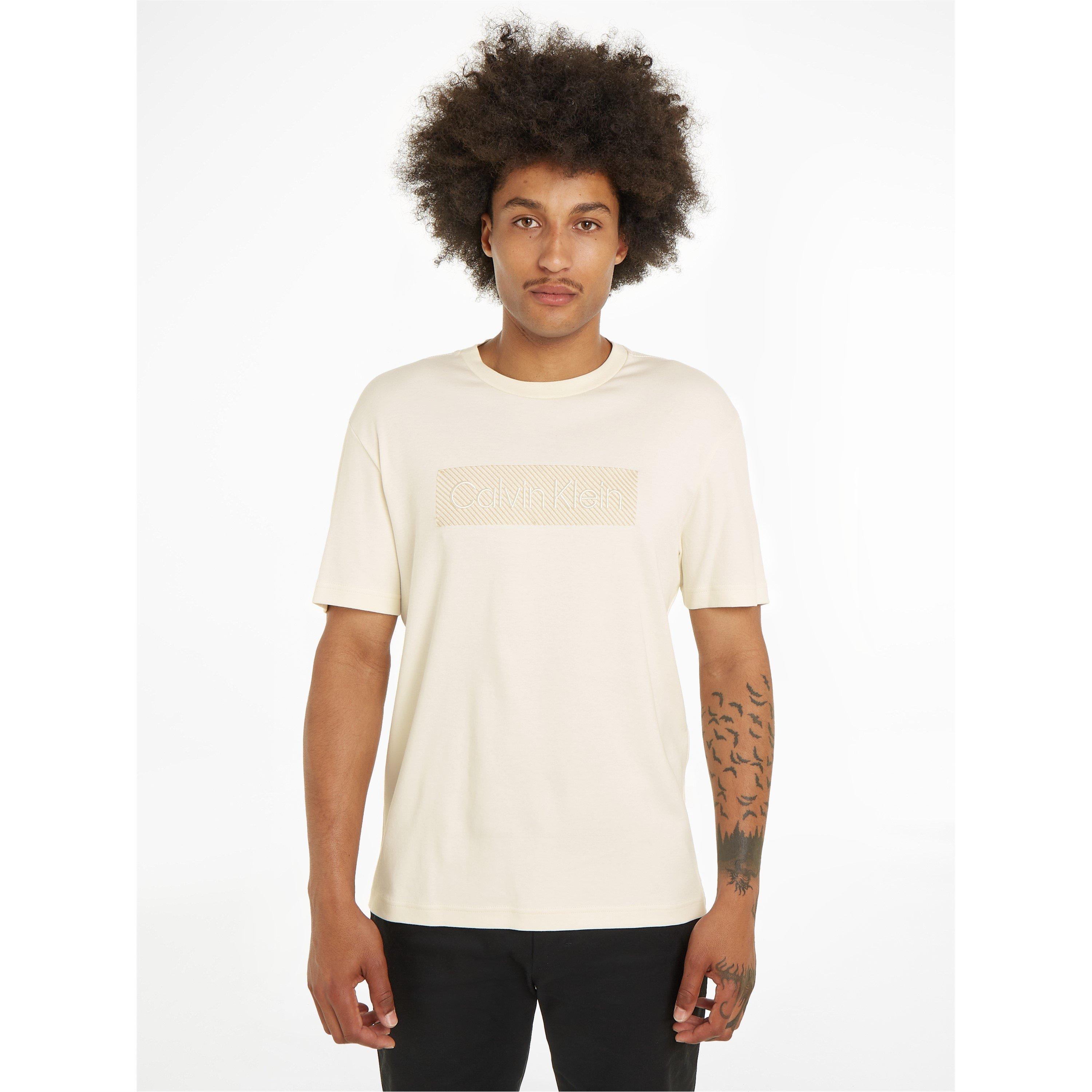 Egret - Calvin Klein - Men's Logo Embroidered Regular Fit T-Shirt - 2