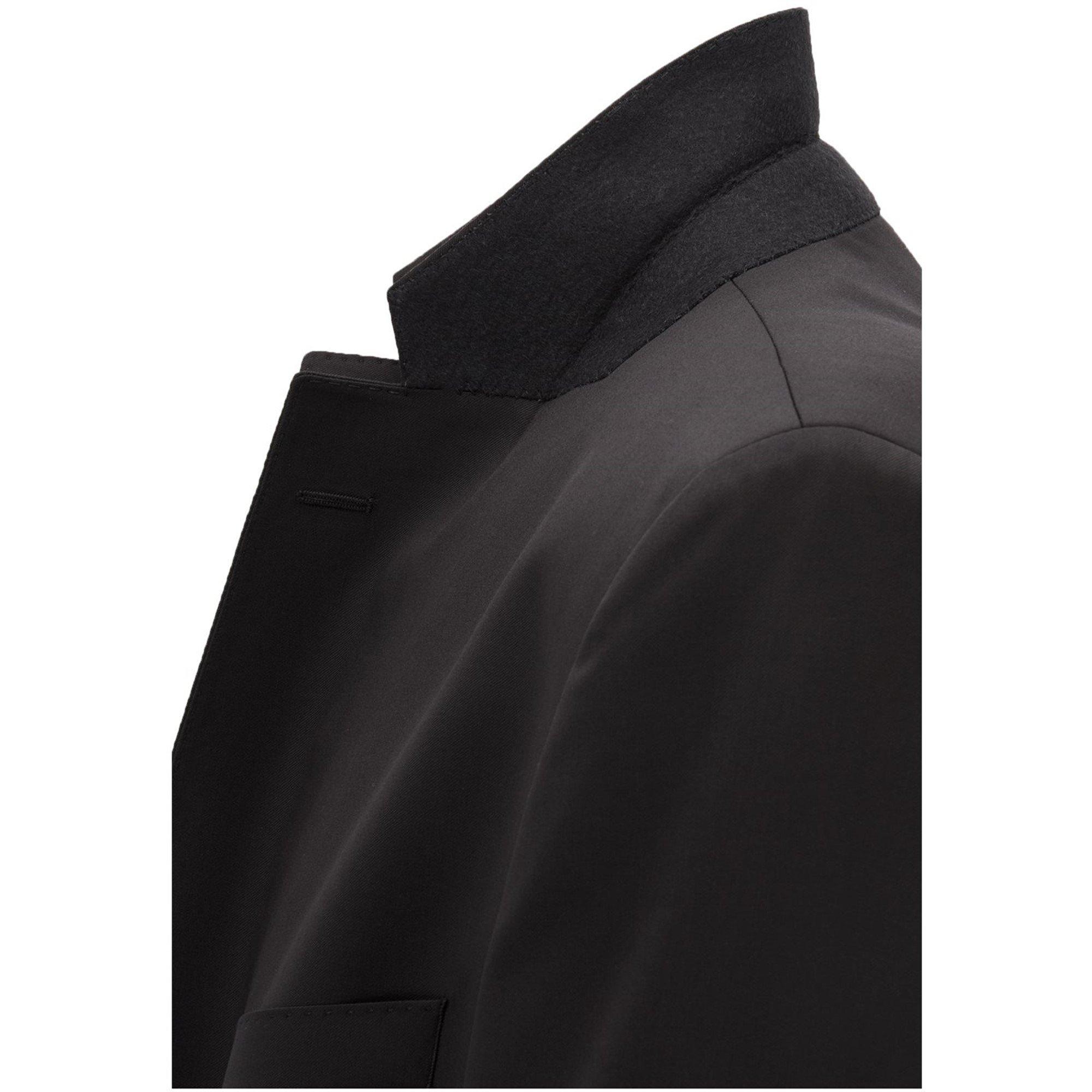 Black - Boss - Men's Johnstons1 Cyl Single Breasted Wool Long Sleeve Blazer - 11