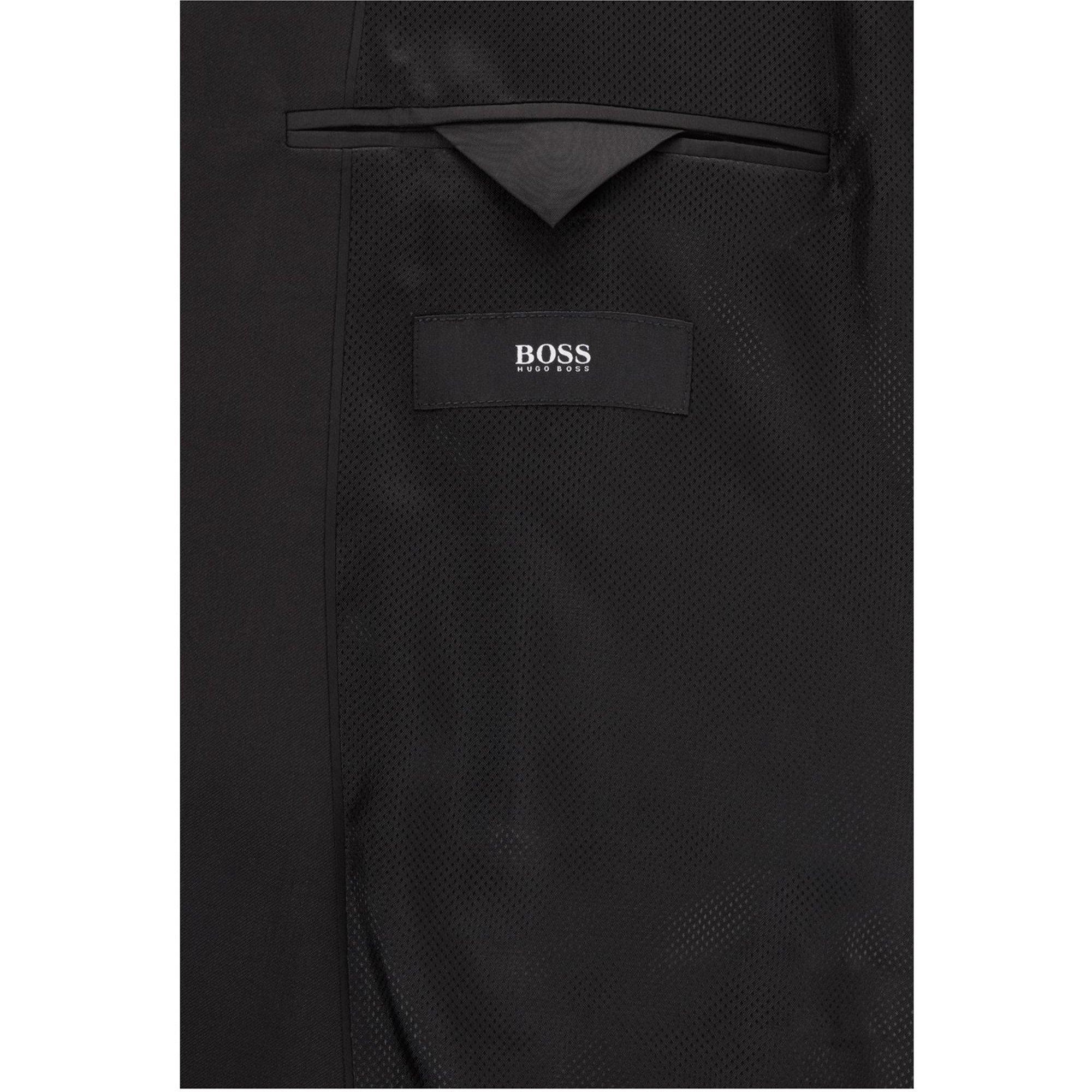 Black - Boss - Men's Johnstons1 Cyl Single Breasted Wool Long Sleeve Blazer - 12