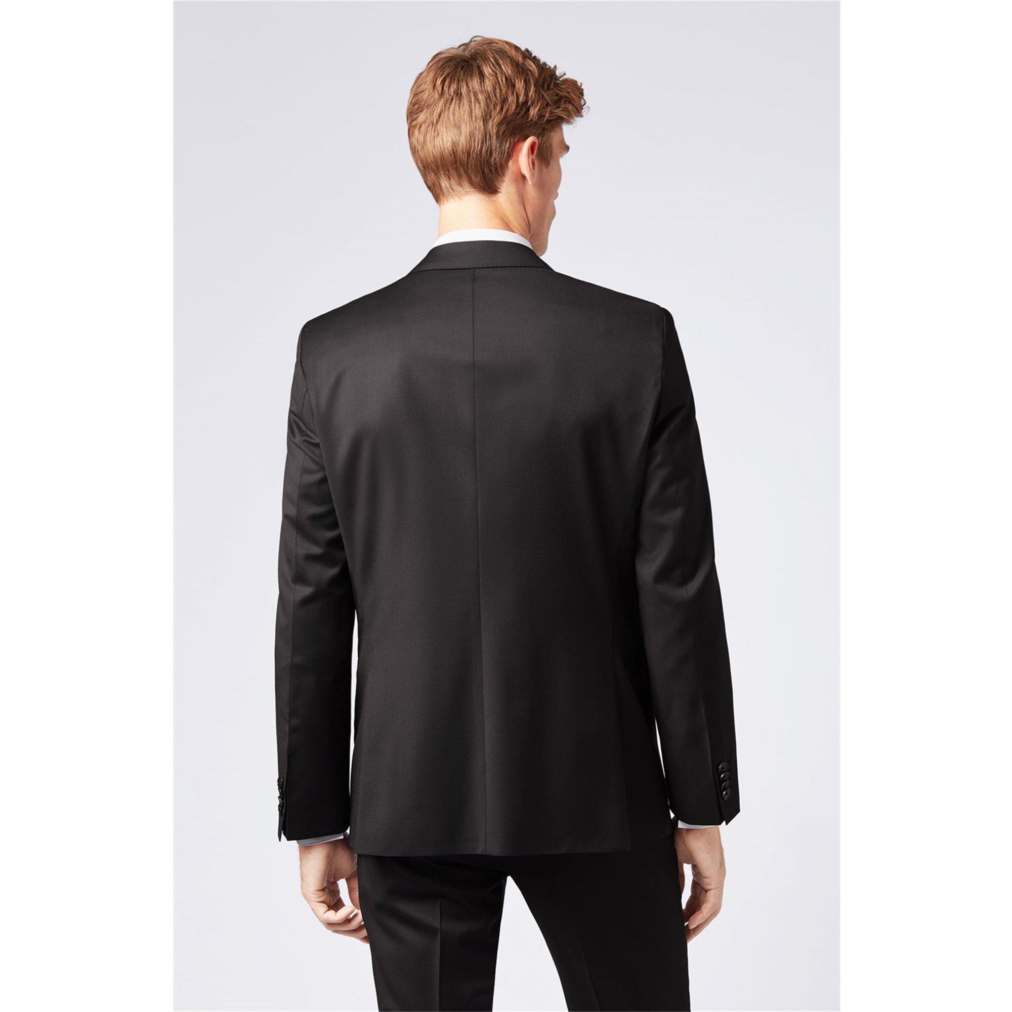 Black - Boss - Men's Johnstons1 Cyl Single Breasted Wool Long Sleeve Blazer - 8