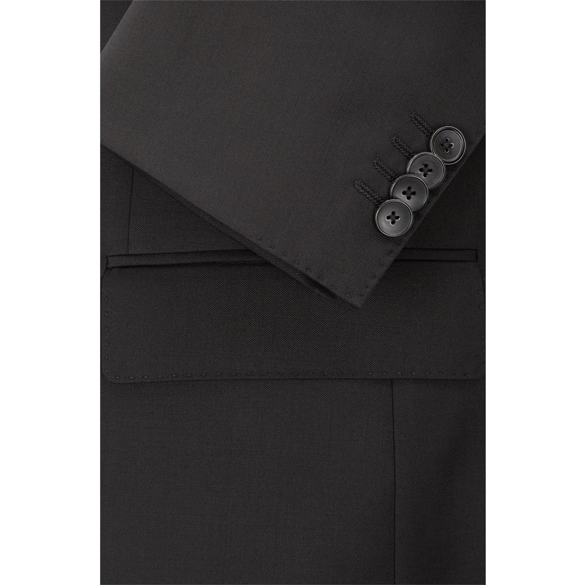 Black - Boss - Men's Johnstons1 Cyl Single Breasted Wool Long Sleeve Blazer - 9