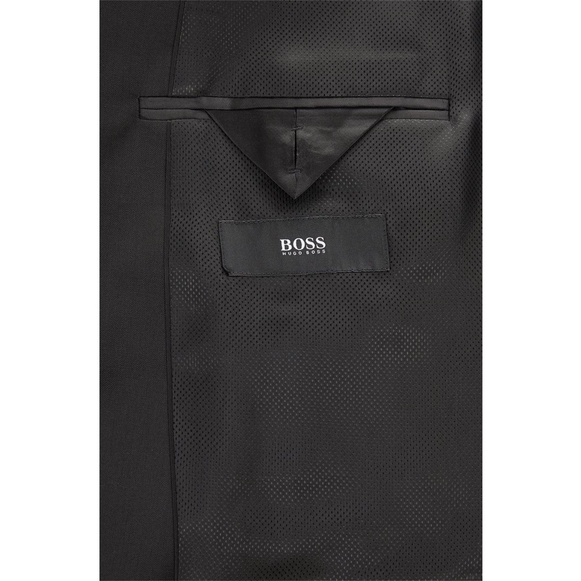 Black - Boss - Men's Johnstons1 Cyl Single Breasted Wool Long Sleeve Blazer - 10