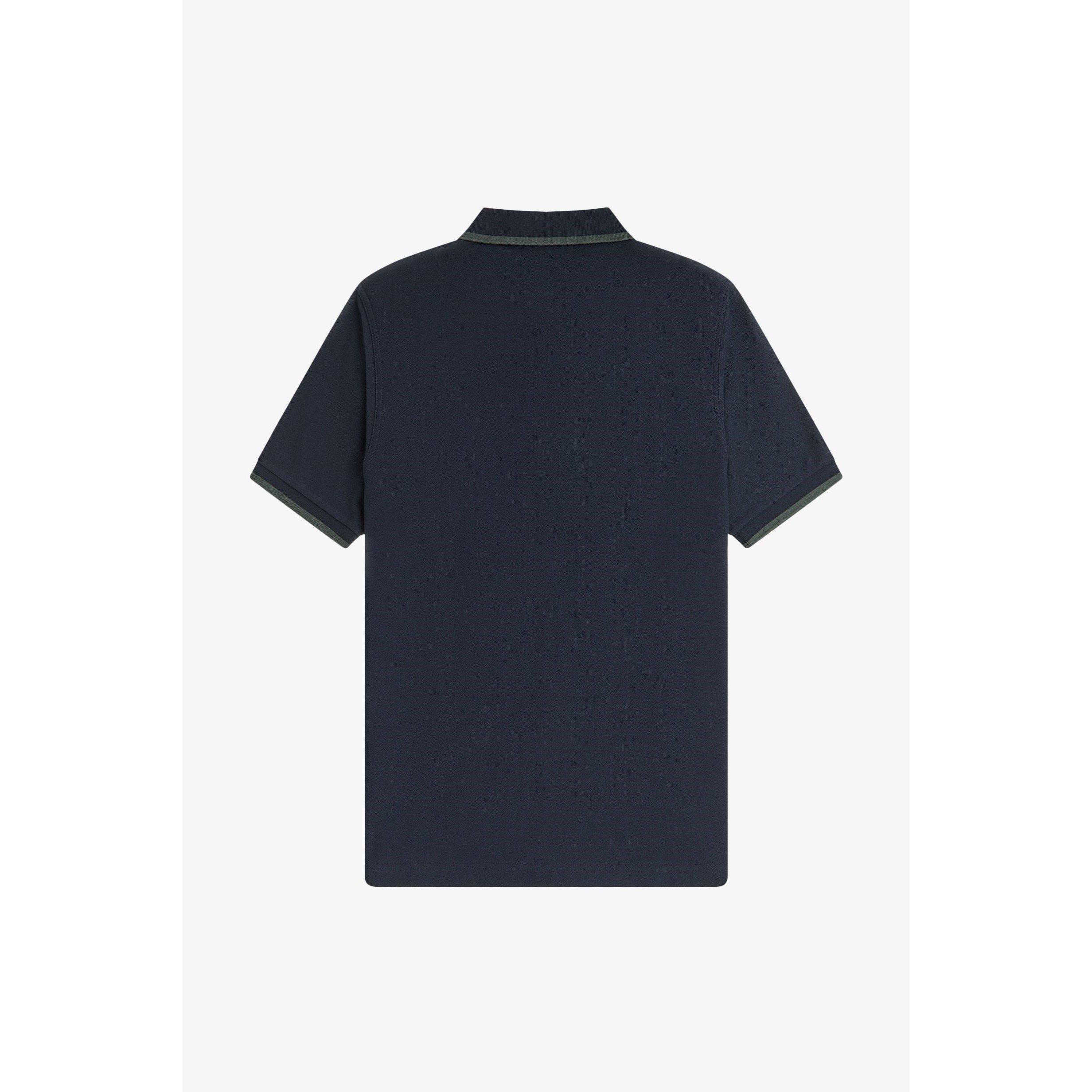 Navy 608 - Fred Perry - Men's Crepe Zipped Short-Sleeve Polo Shirt - 2