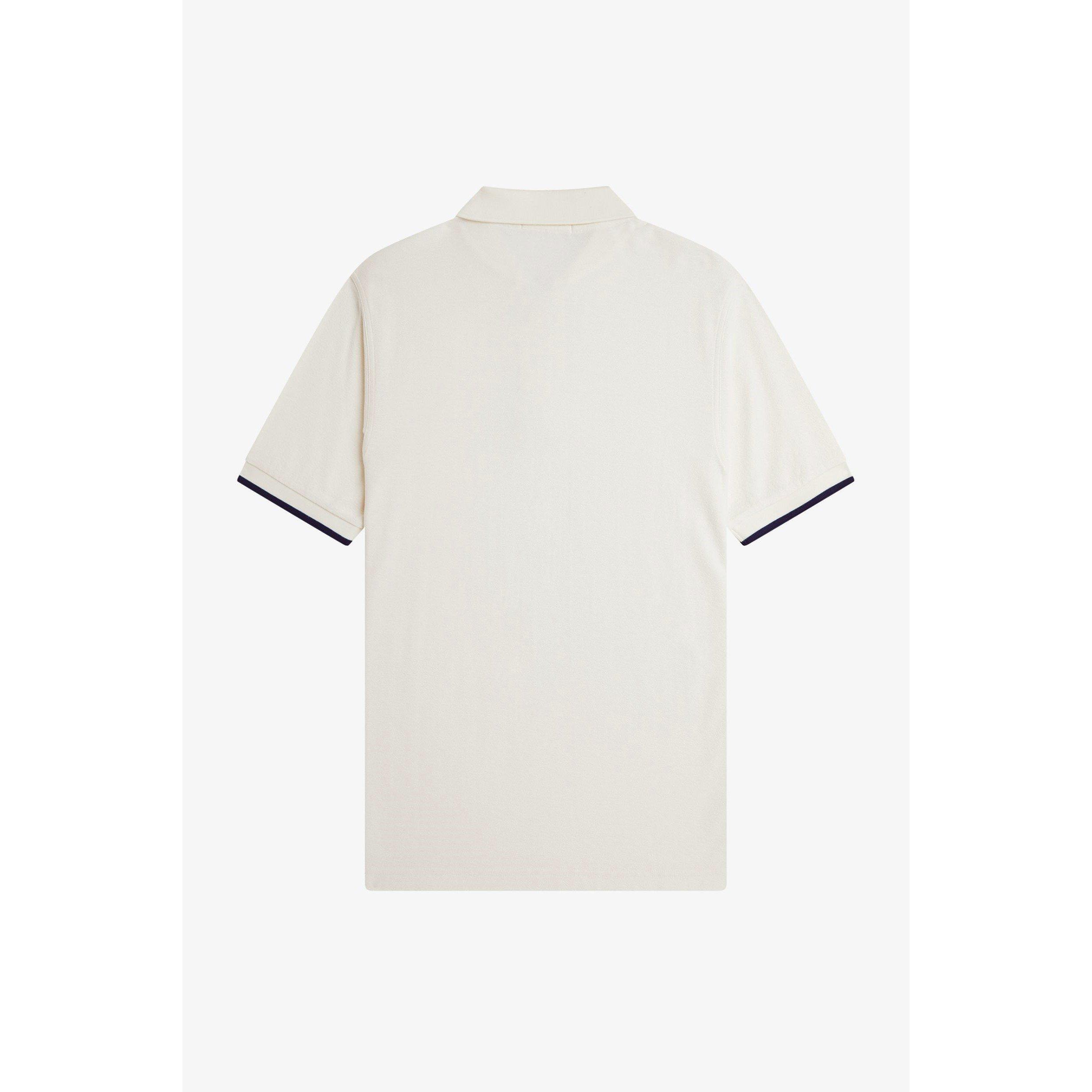 Ecru 560 - Fred Perry - Men's Crepe Zipped Short-Sleeve Polo Shirt - 2