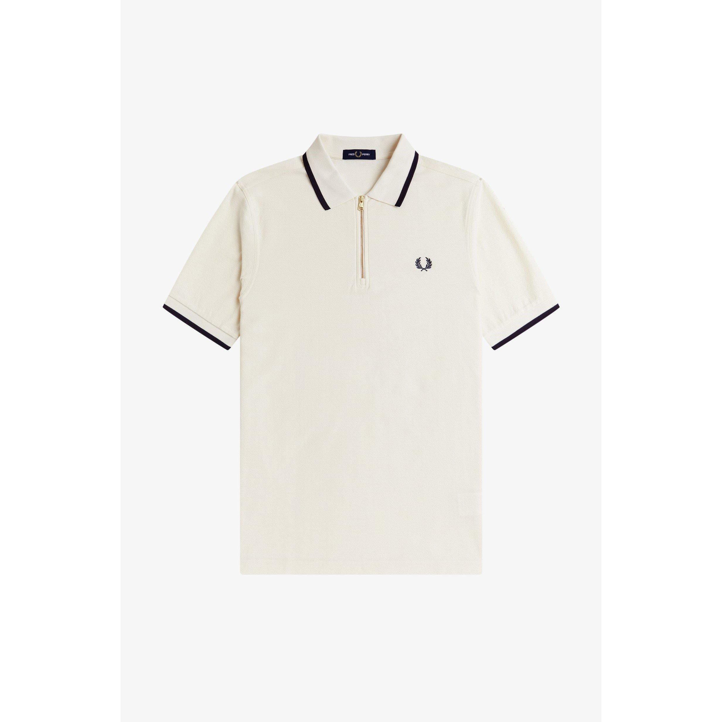 Fred Perry Men's Crepe Zipped Short-Sleeve Polo Shirt | Cruise Fashion