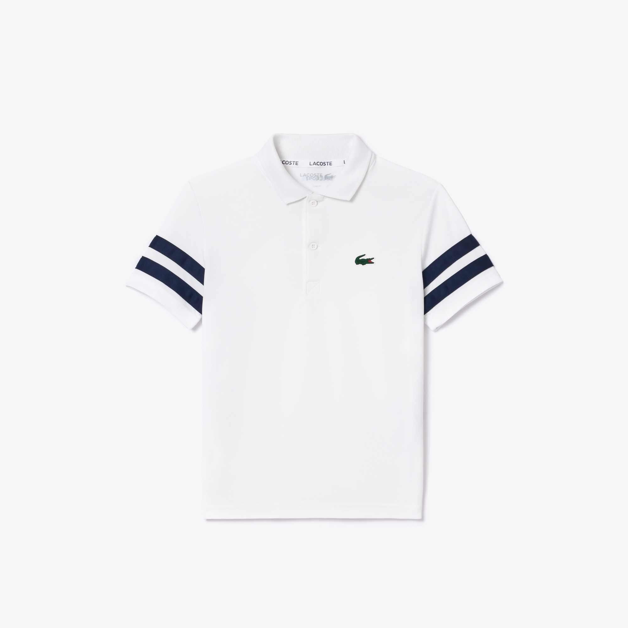 Wht/Nvy 522 - Lacoste - Stripe Polo Shirt Juniors - 1