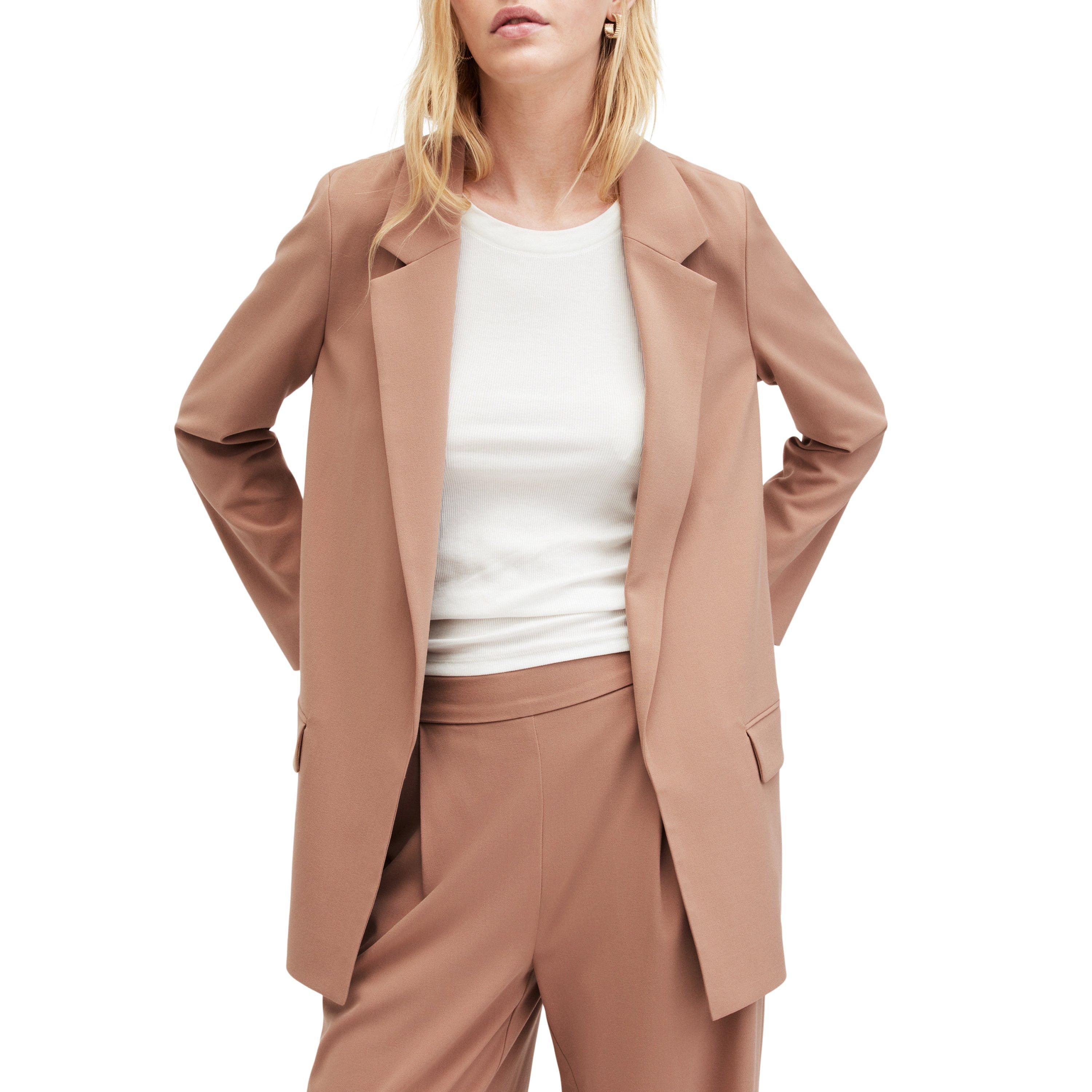 Fawn Brown - AllSaints - Women's Aleida Tri-Fold Tailored Blazer - 2