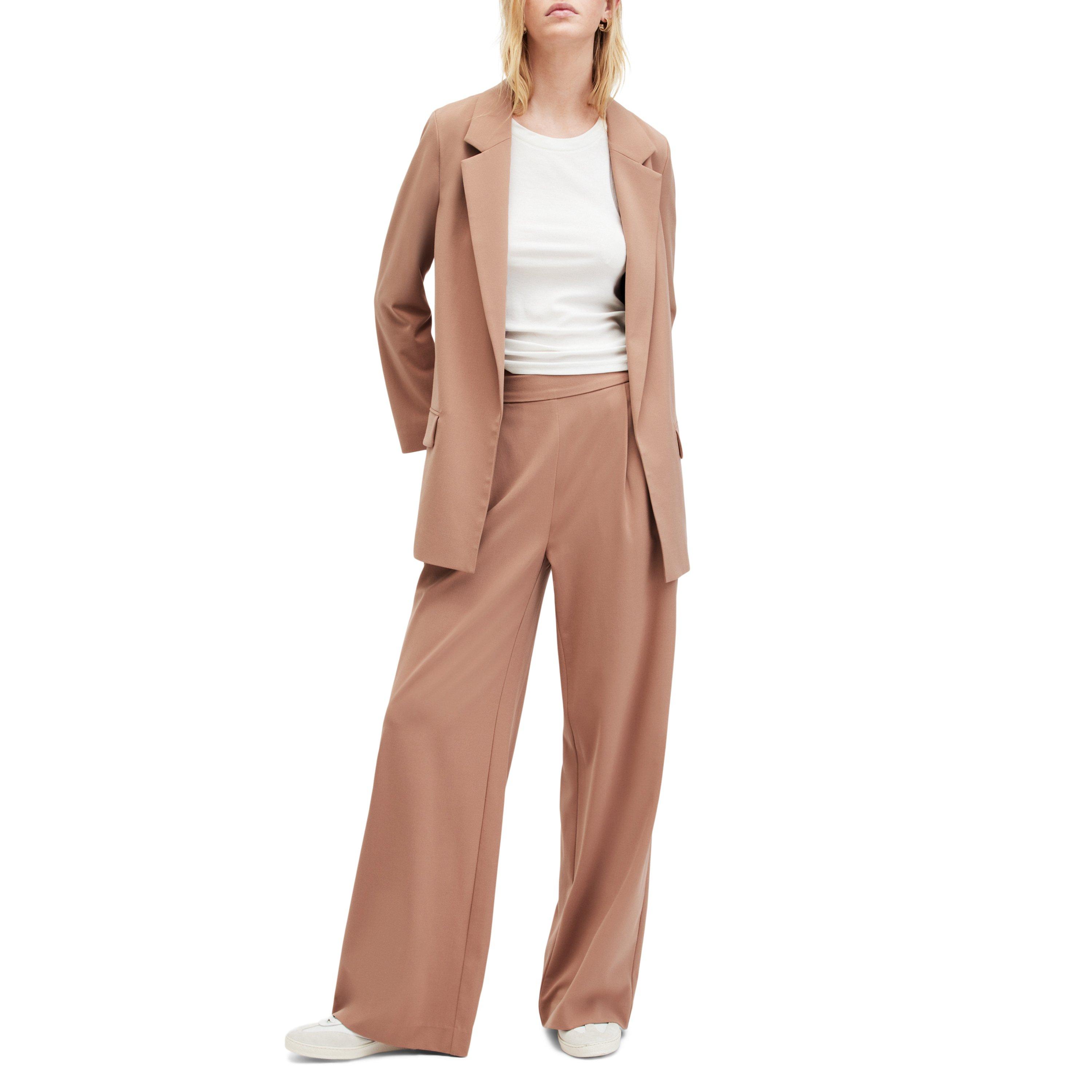 Fawn Brown - AllSaints - Women's Aleida Tri-Fold Tailored Blazer - 3