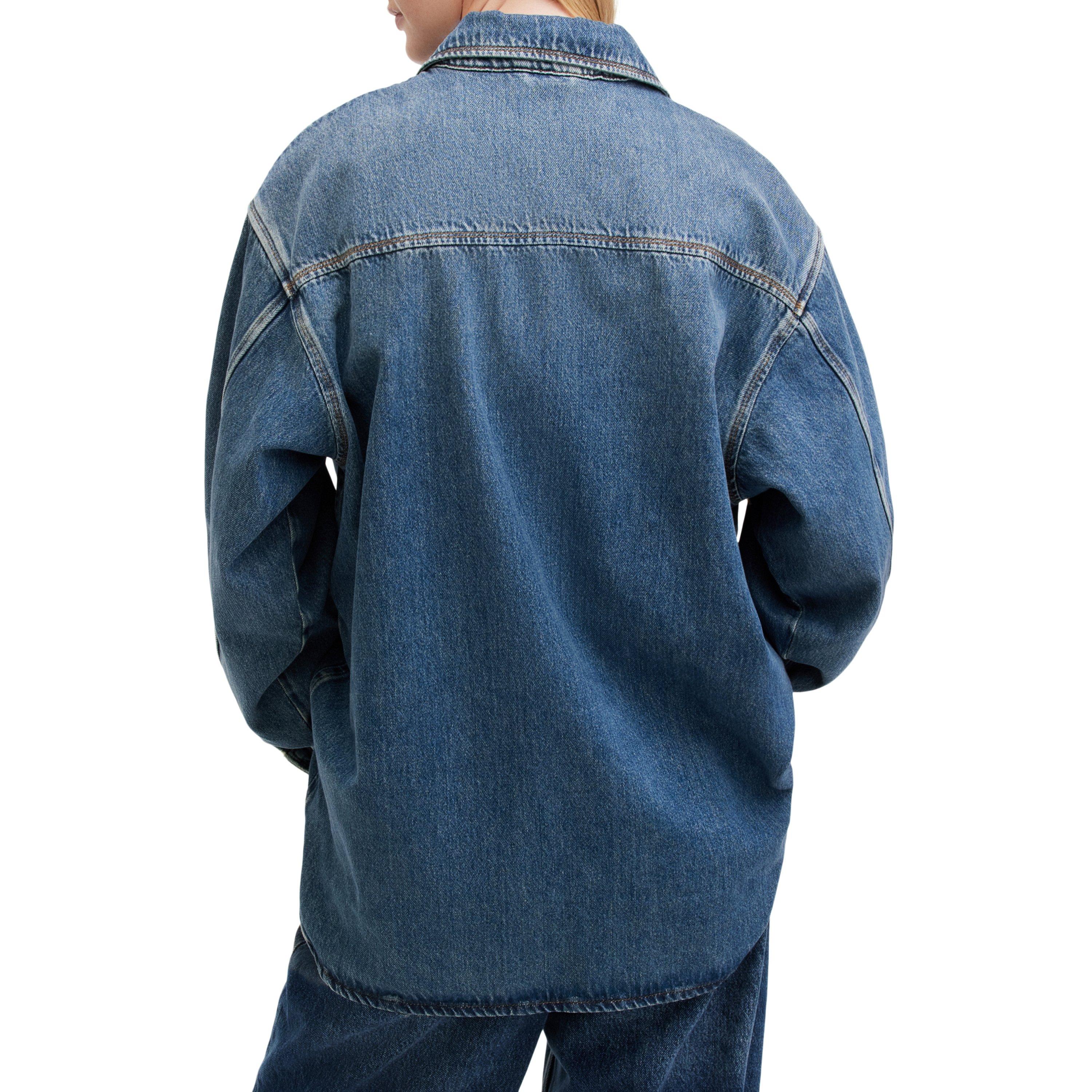 Mid Indigo - AllSaints - Women's Alba Denim Relaxed Fit Overshirt - 4