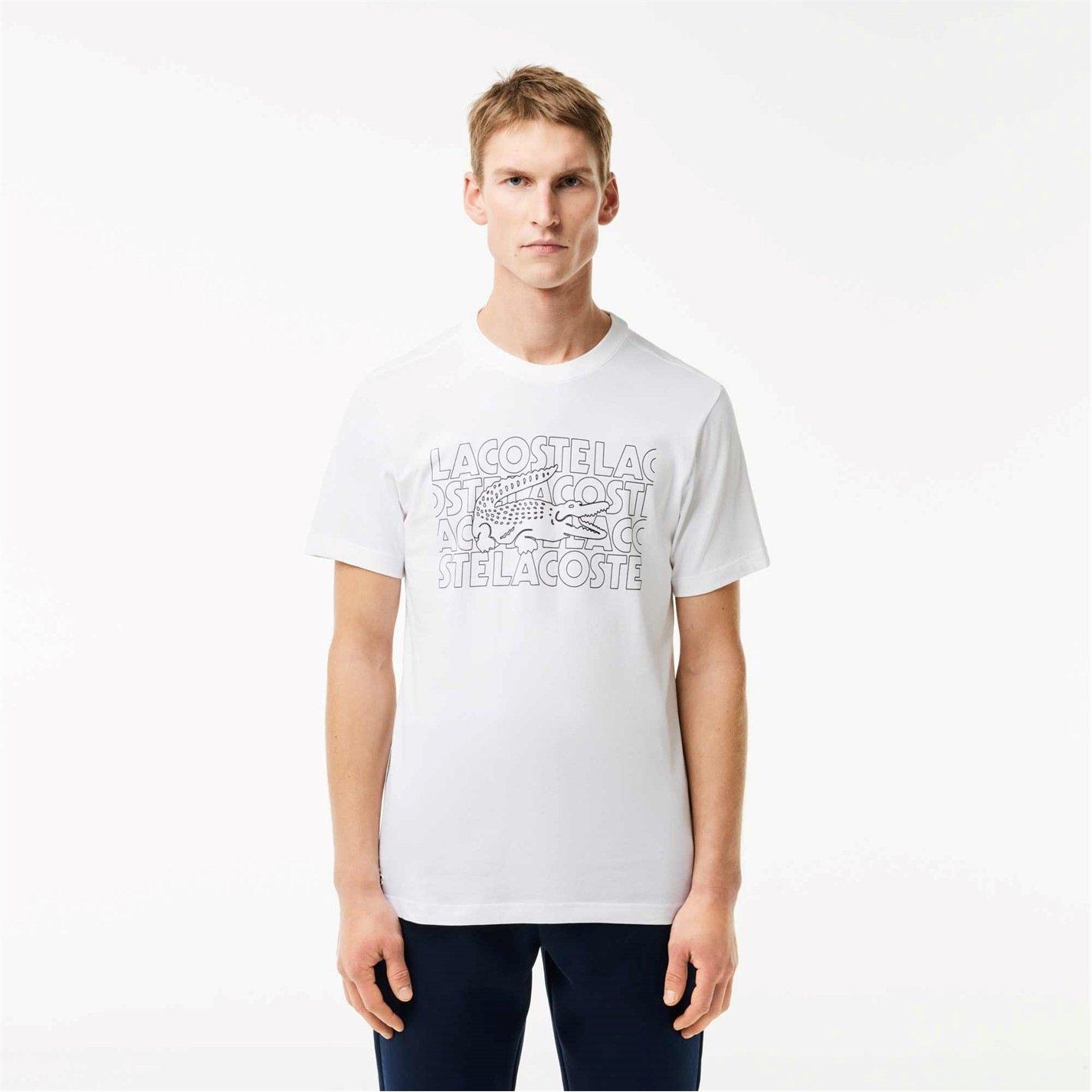 Lacoste Men's White 001 Box T Shirt - S