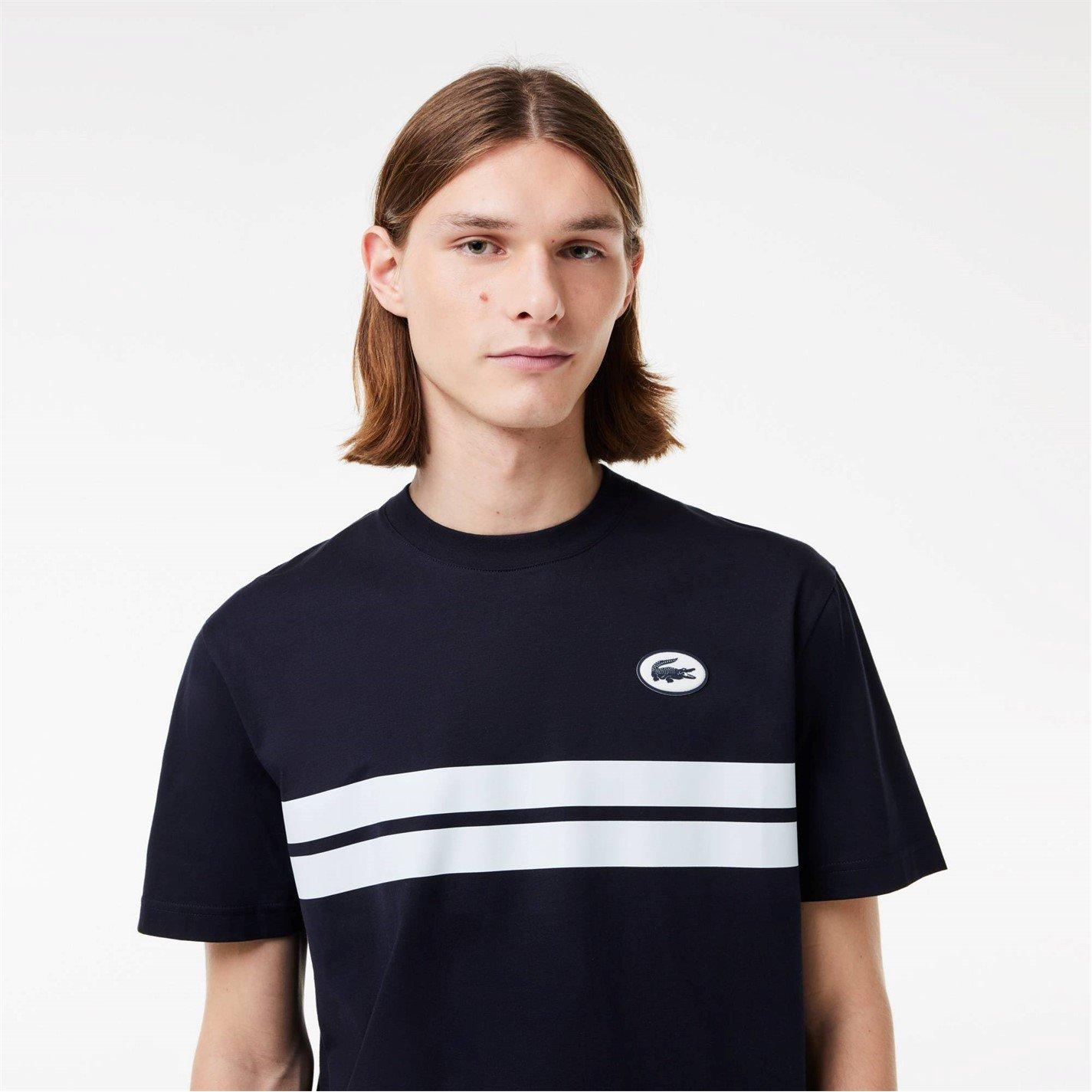 Navy HDE - Lacoste - Heritage Print T-Shirt - 2