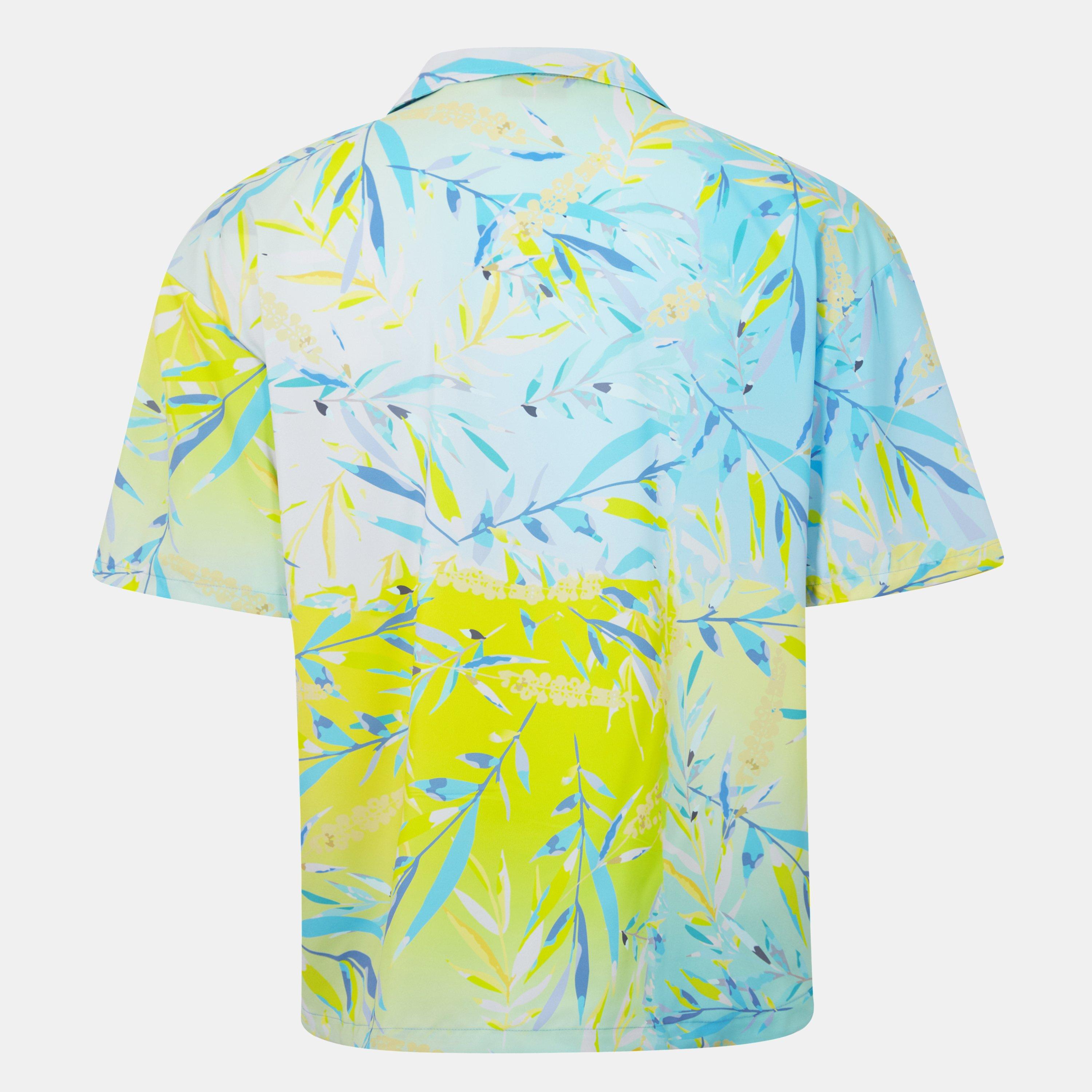 PastelYellow740 - Hugo - Men's Beach Relaxed Short-Sleeve Patterned Shirt - 2