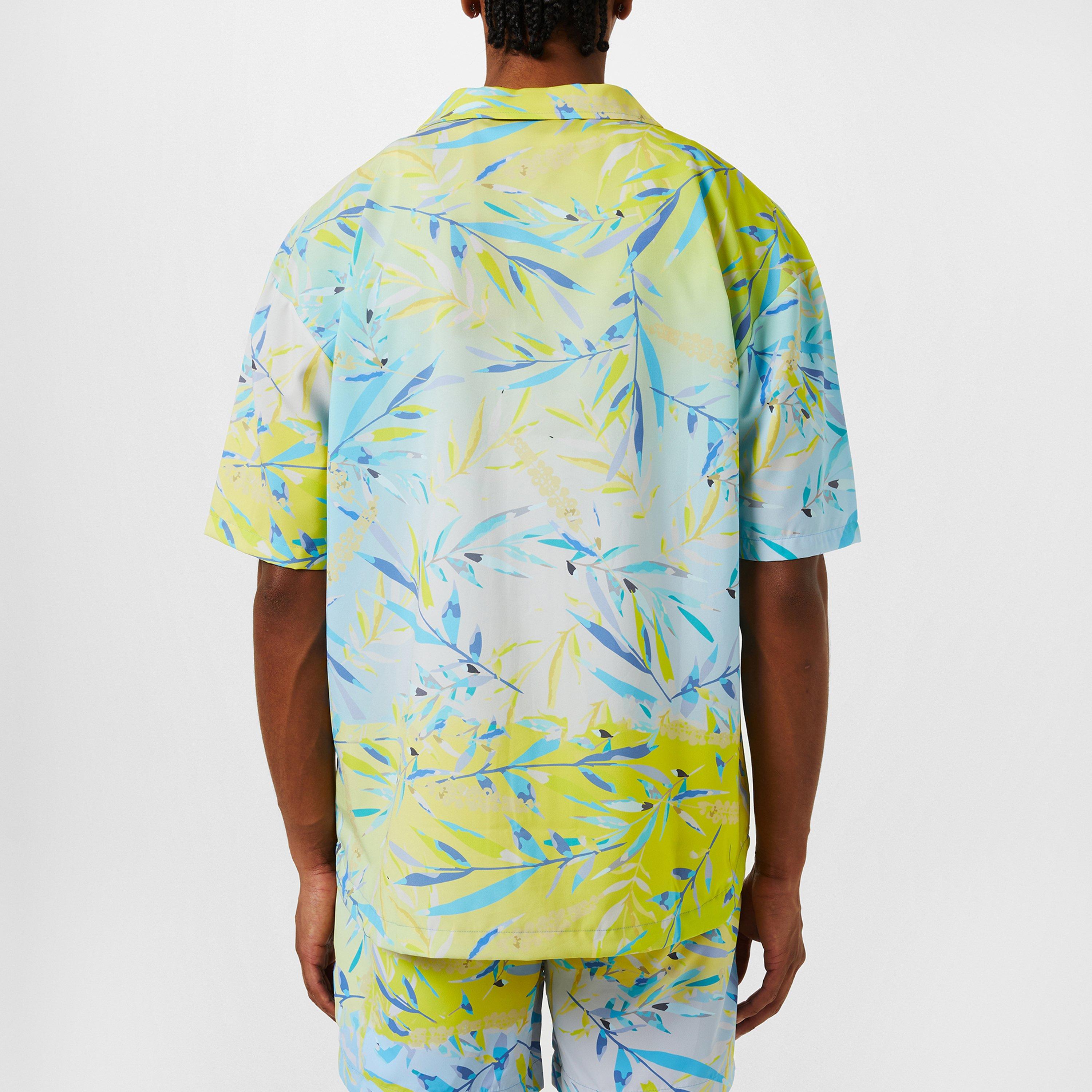 PastelYellow740 - Hugo - Men's Beach Relaxed Short-Sleeve Patterned Shirt - 4