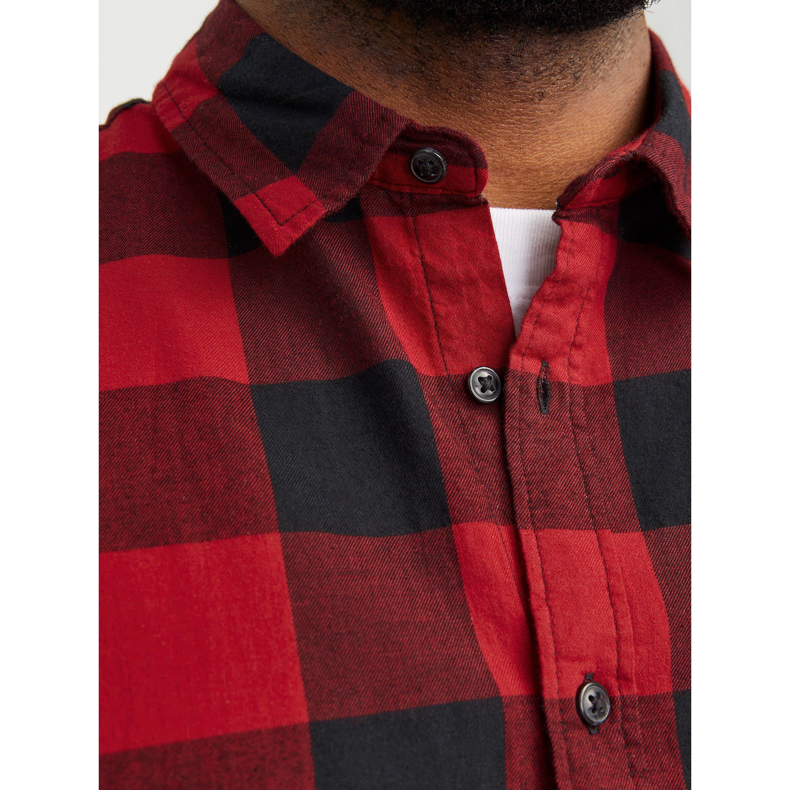 Brick Red - Jack and Jones - Twill Shirt Mens Plus Size - 5