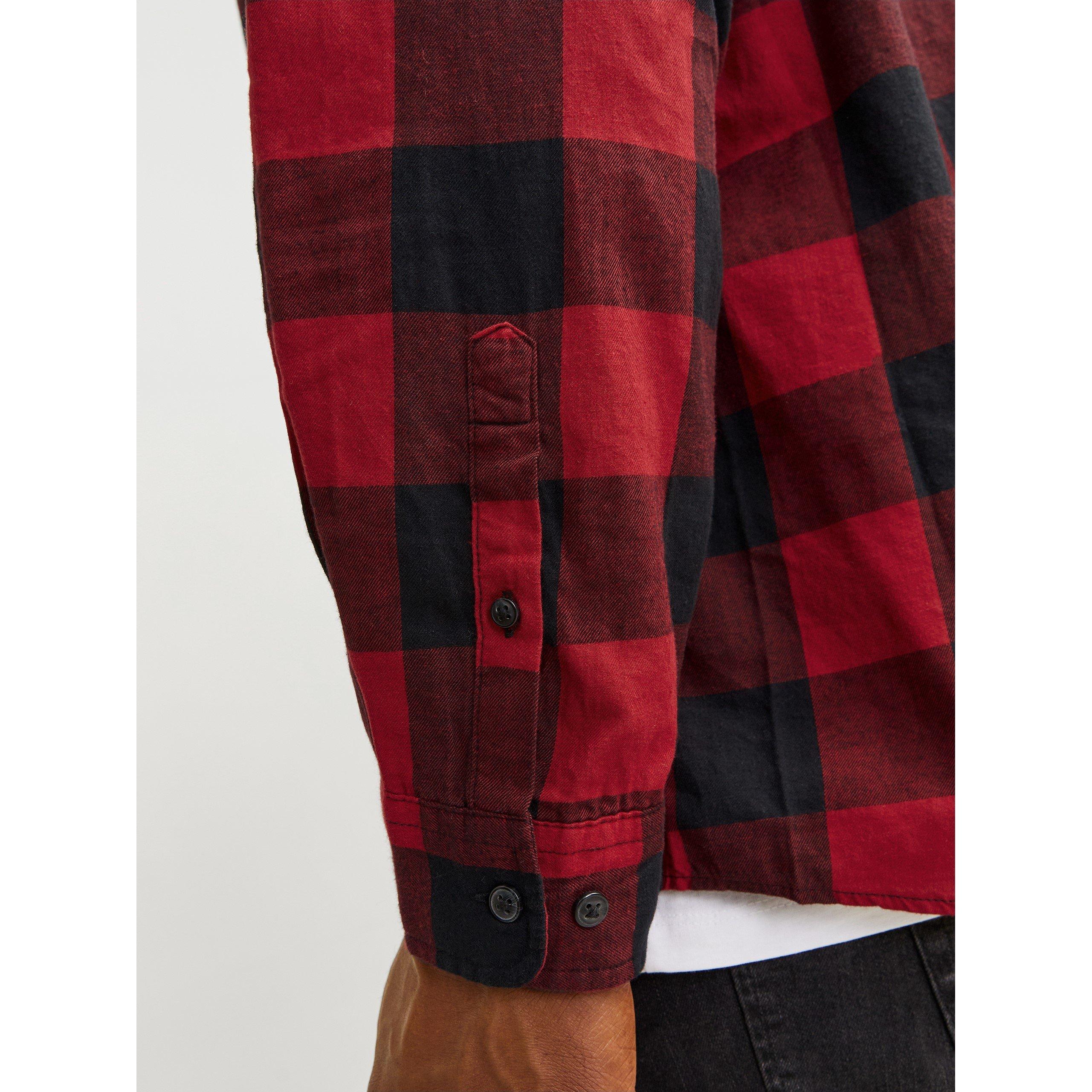 Brick Red - Jack and Jones - Twill Shirt Mens Plus Size - 6