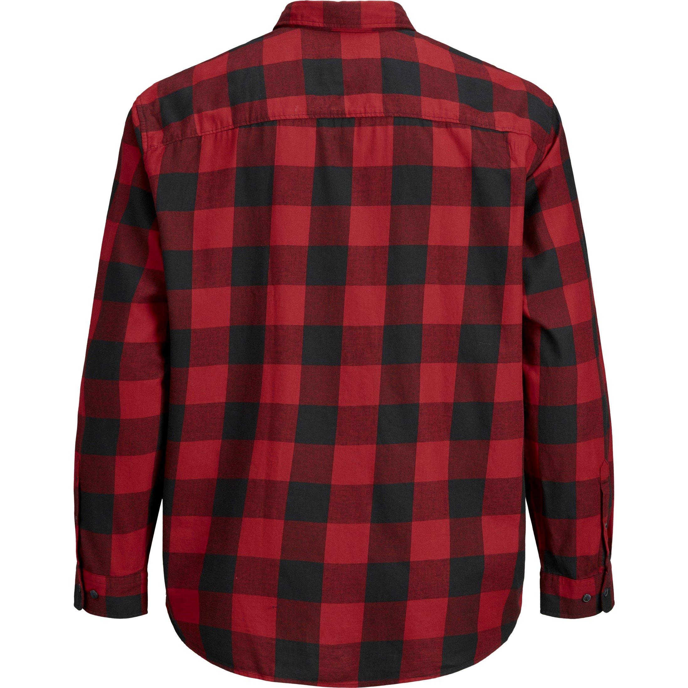 Brick Red - Jack and Jones - Twill Shirt Mens Plus Size - 8