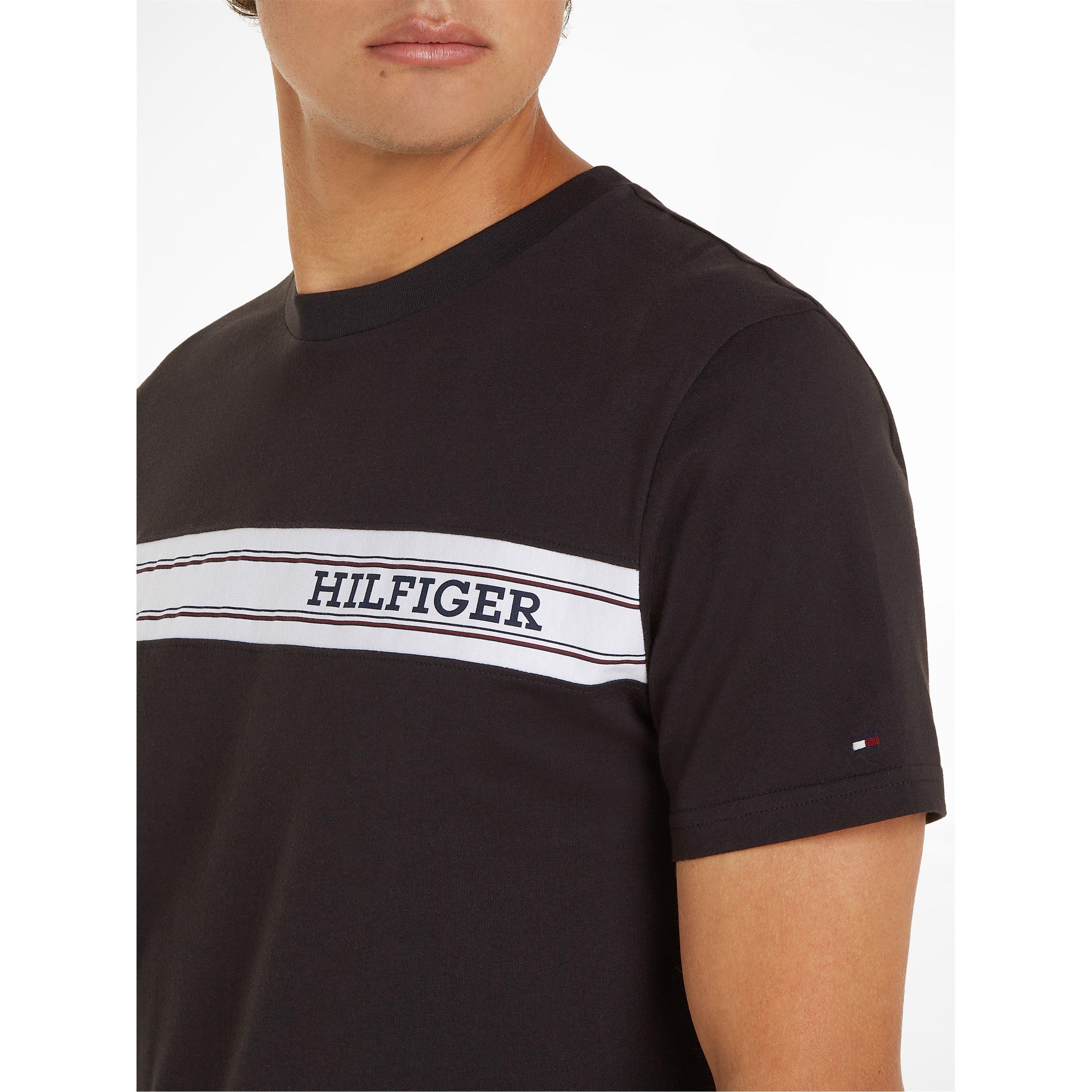 Black BDS - Tommy Hilfiger - Men's Logo Stripe Regular Fit T-Shirt - 3