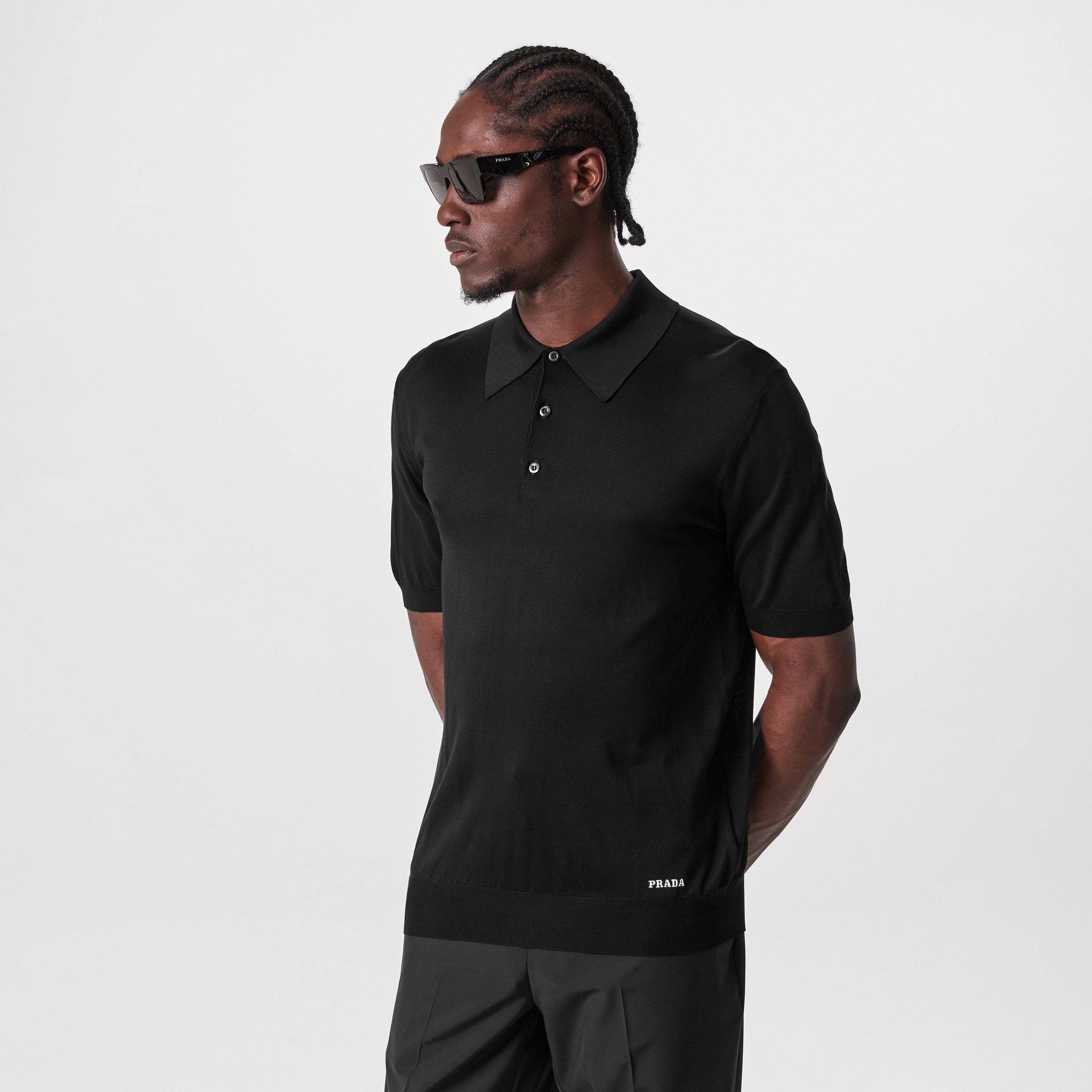 Black - Prada - Light Knt Polo Shirt - 3