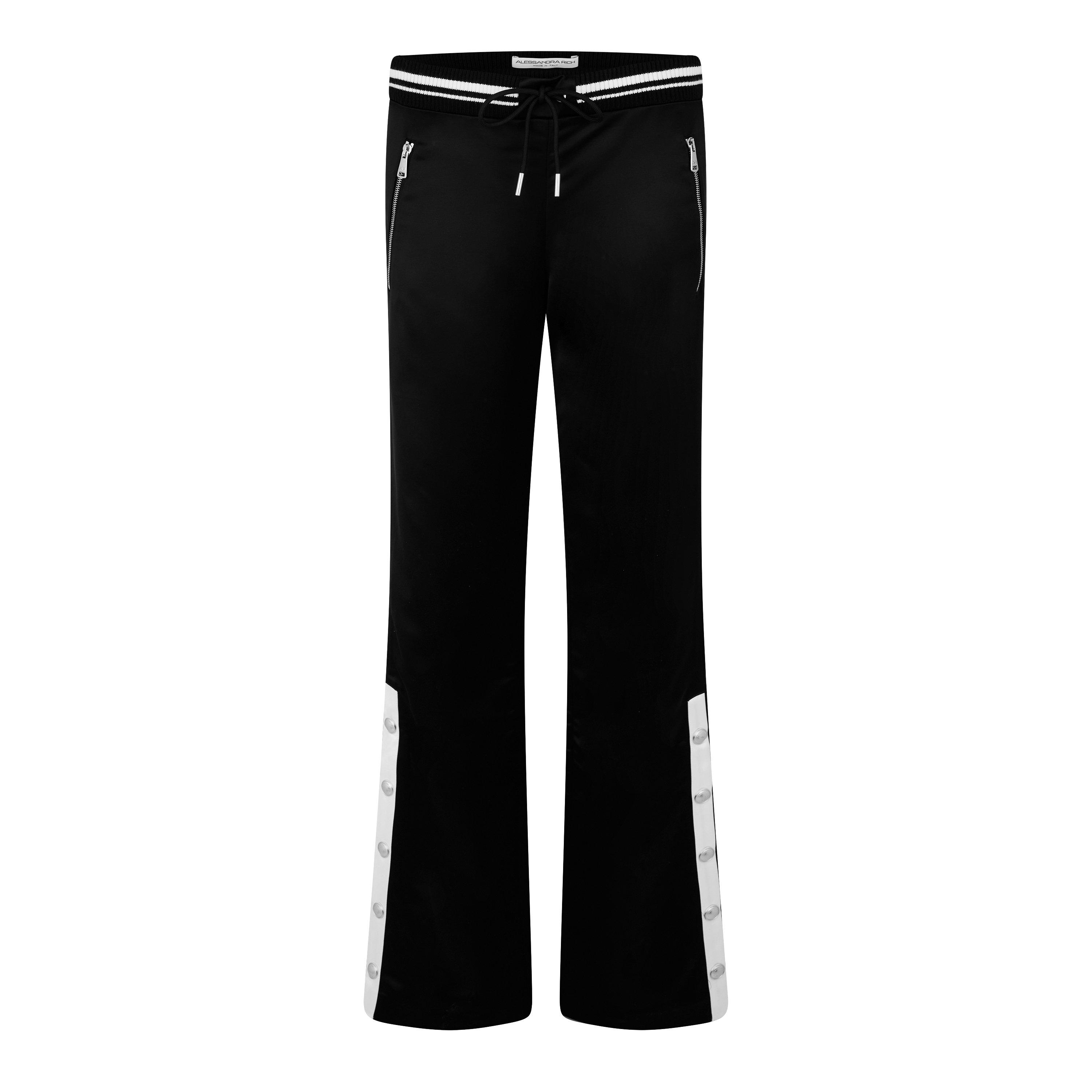 Black - Alessandra Rich - Women's Satin Straight Leg Trouser - 6