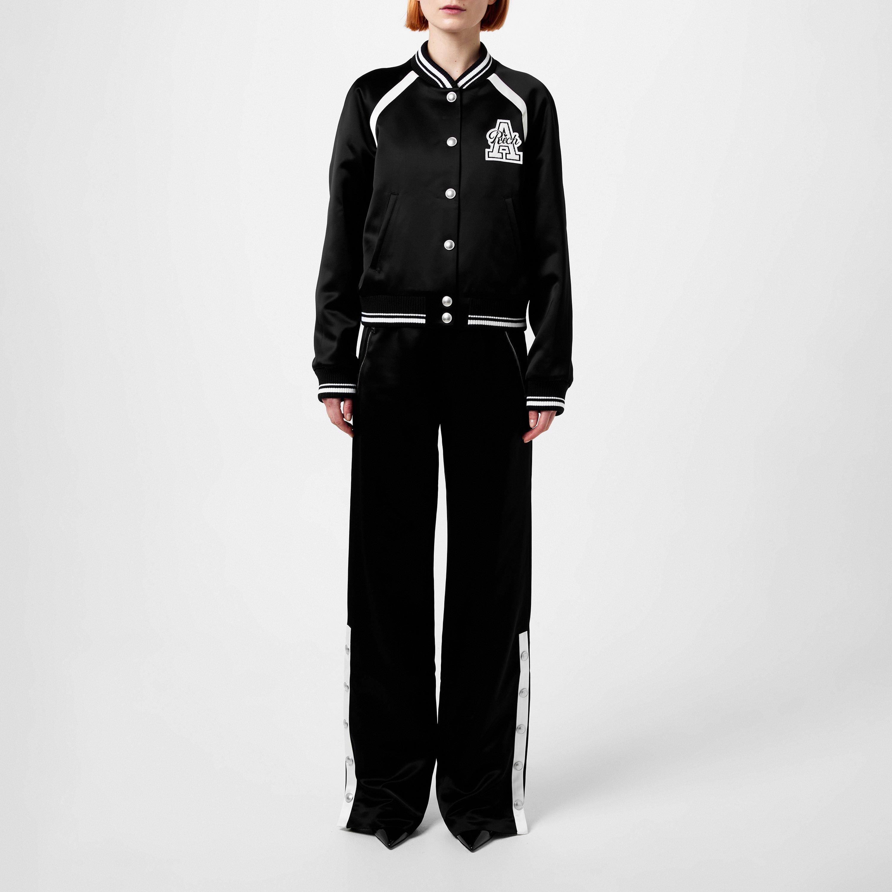 Black - Alessandra Rich - Women's Satin Straight Leg Trouser - 4