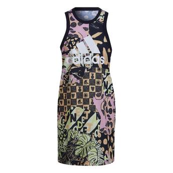 adidas FARM Print Cotton Tank Dress Womens