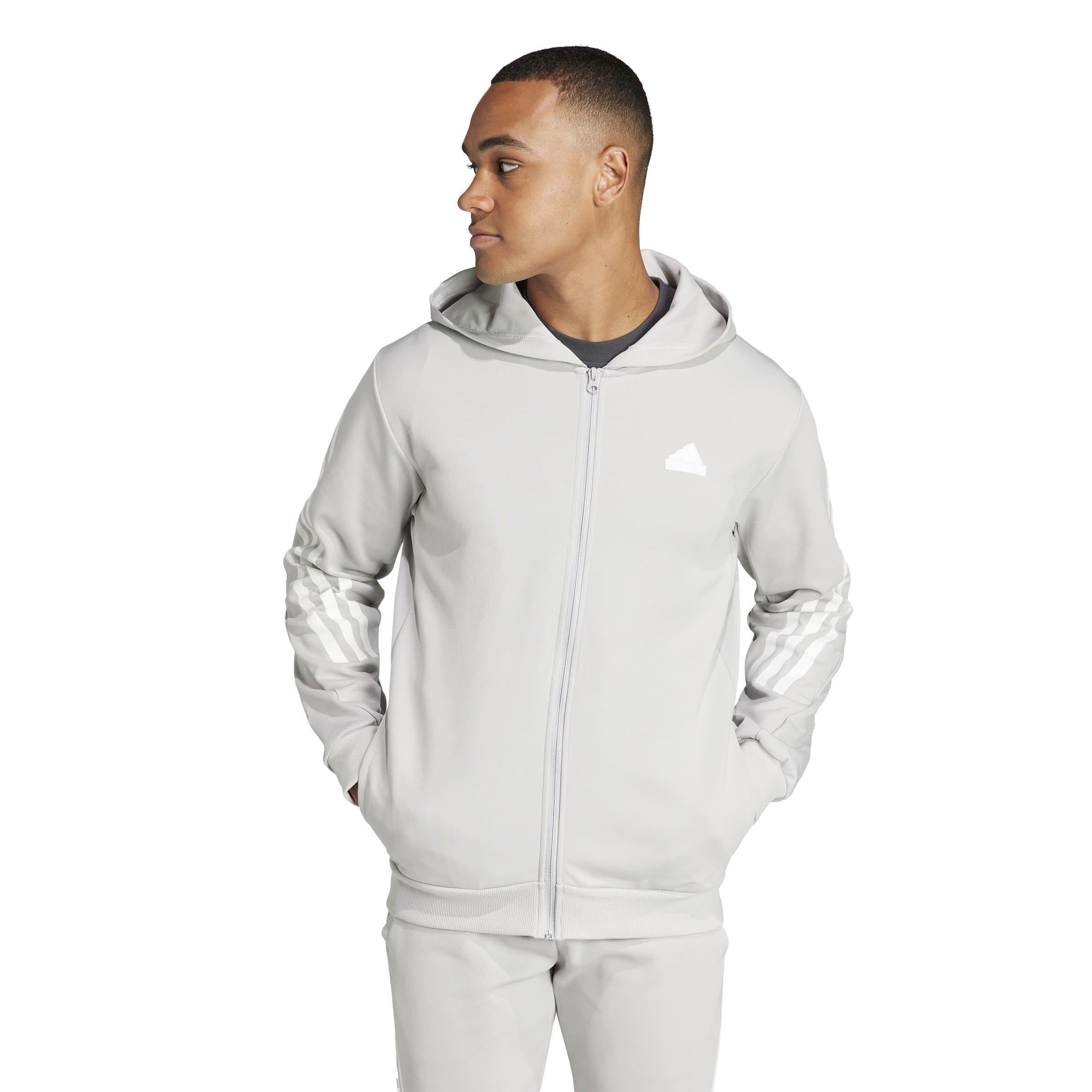 Grey Two - adidas - Future Icons 3-Stripes Full Zip Hoodie Mens - 3