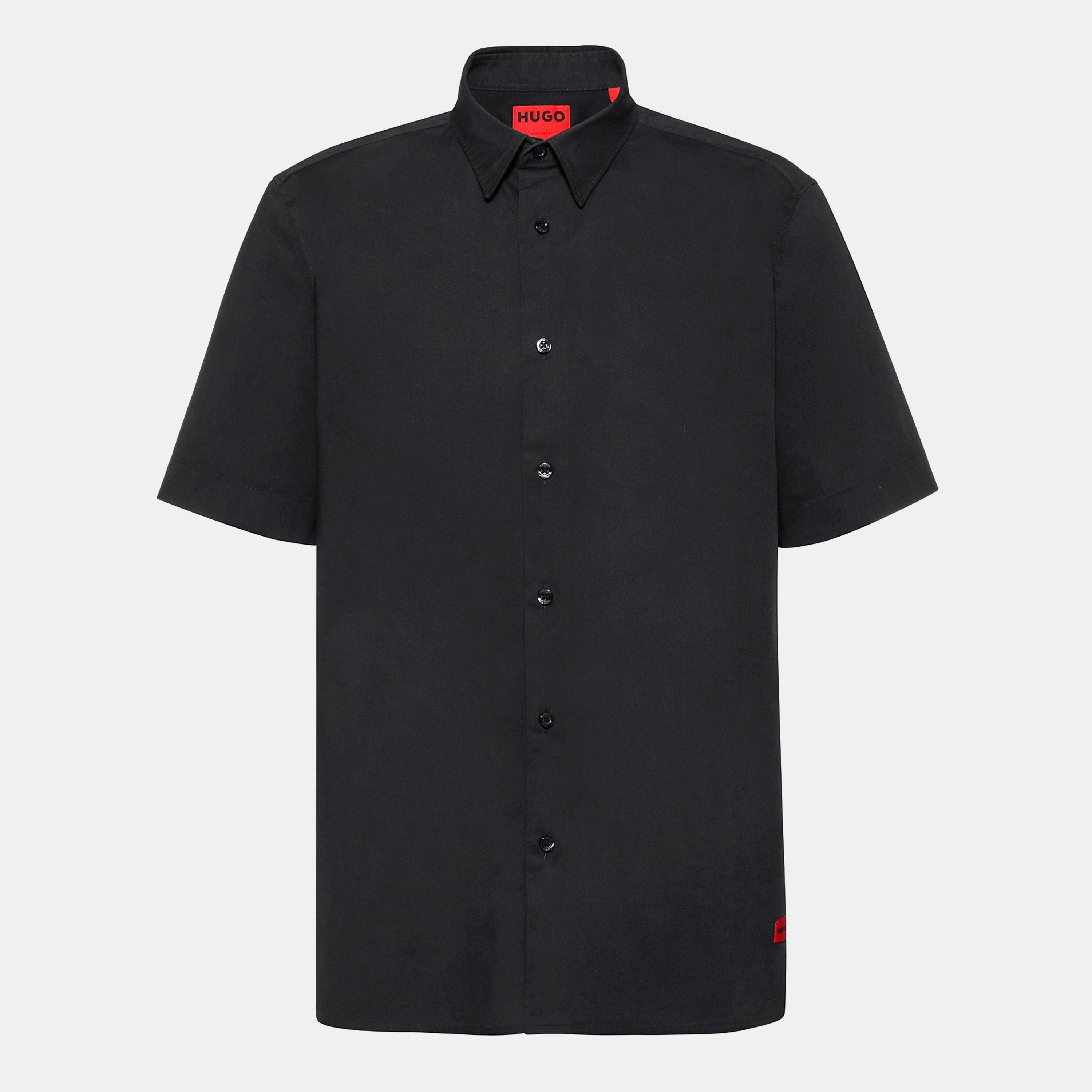Black 001 - Hugo - Men's Short-Sleeve Plain Shirt - 1