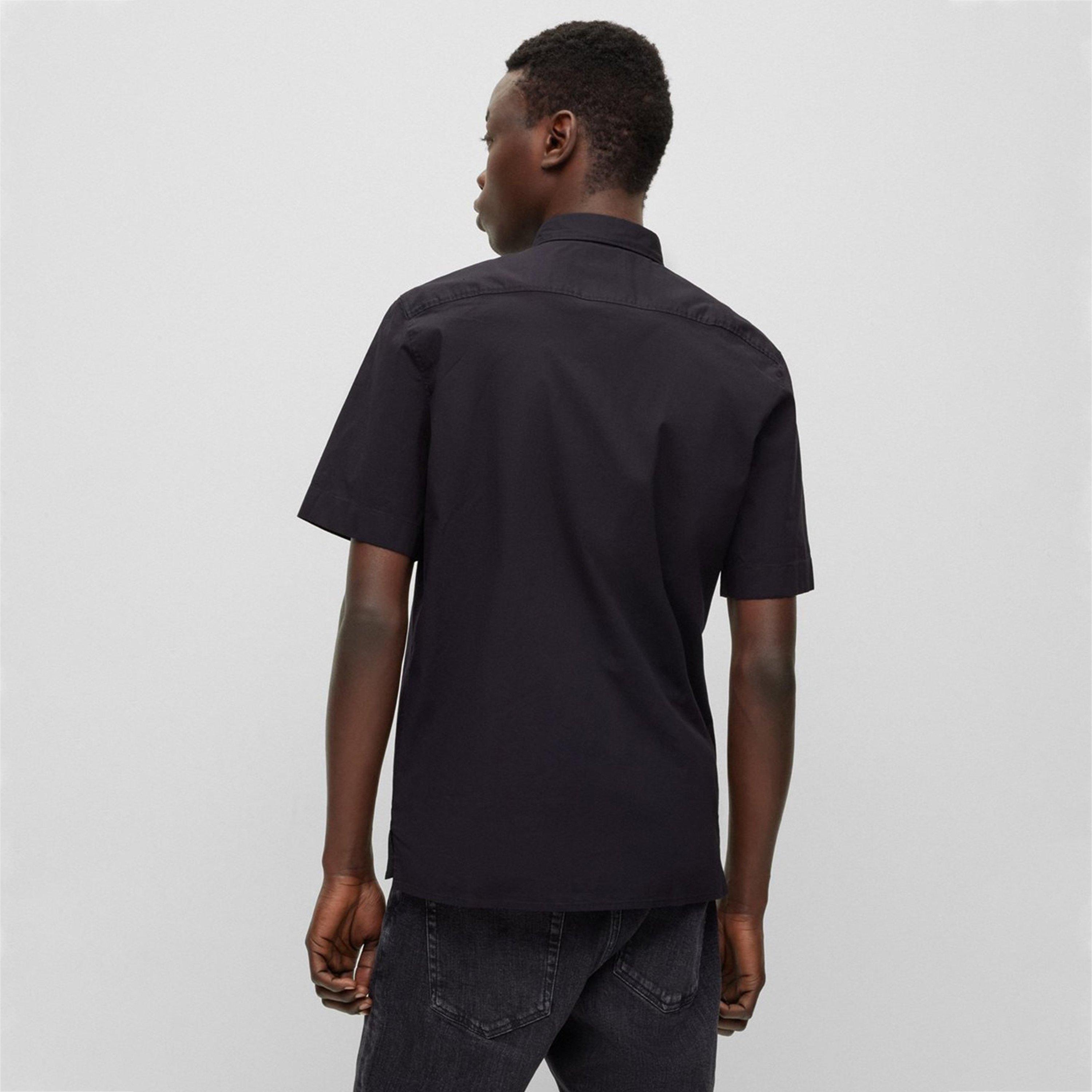 Black 001 - Hugo - Men's Short-Sleeve Plain Shirt - 3