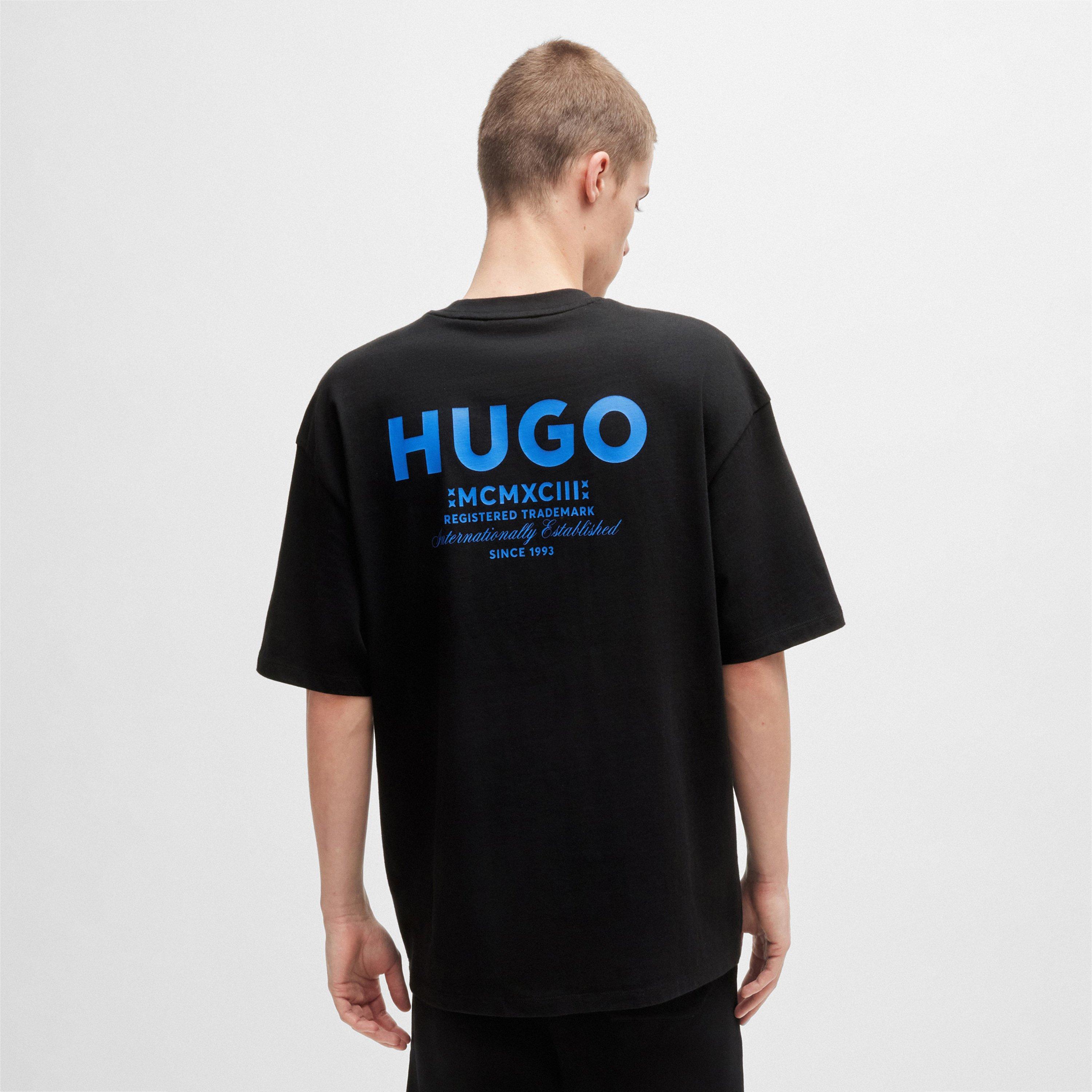 Sort 001 - Hugo - Mens HUGO Printed Logo Back T-Shirt with MCMXCIII text - Regular Fit - 3