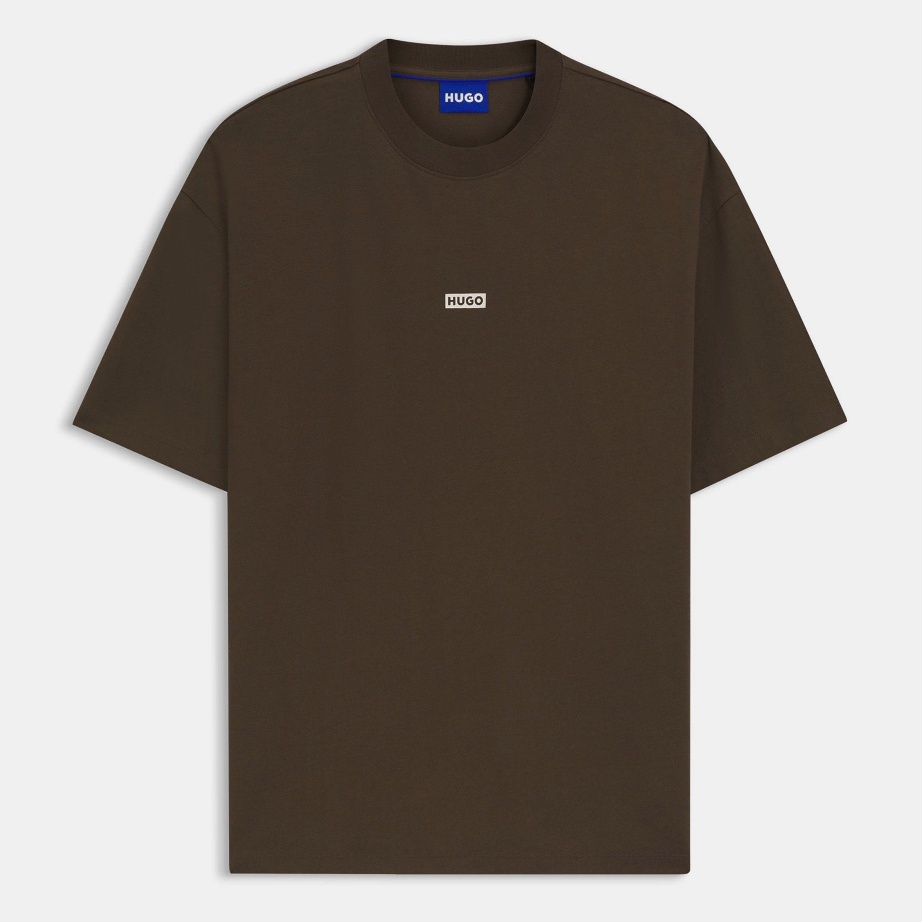 Hugo Mens HUGO Printed Logo Back T-Shirt with MCMXCIII text - Regular Fit - Dark Brown 208 - XL