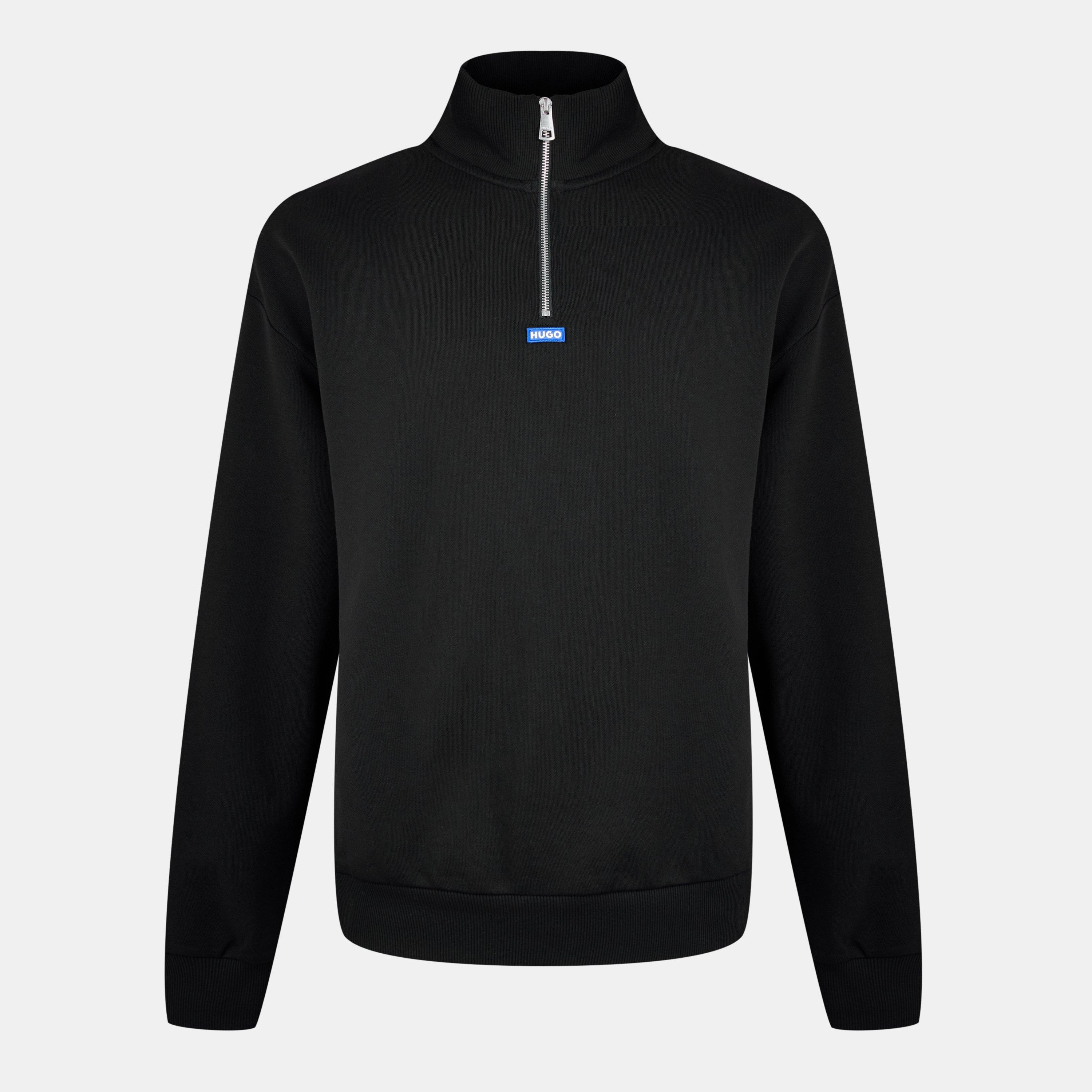 Hugo Men's Quarter-Zip Fleece Top - Black 001 - L