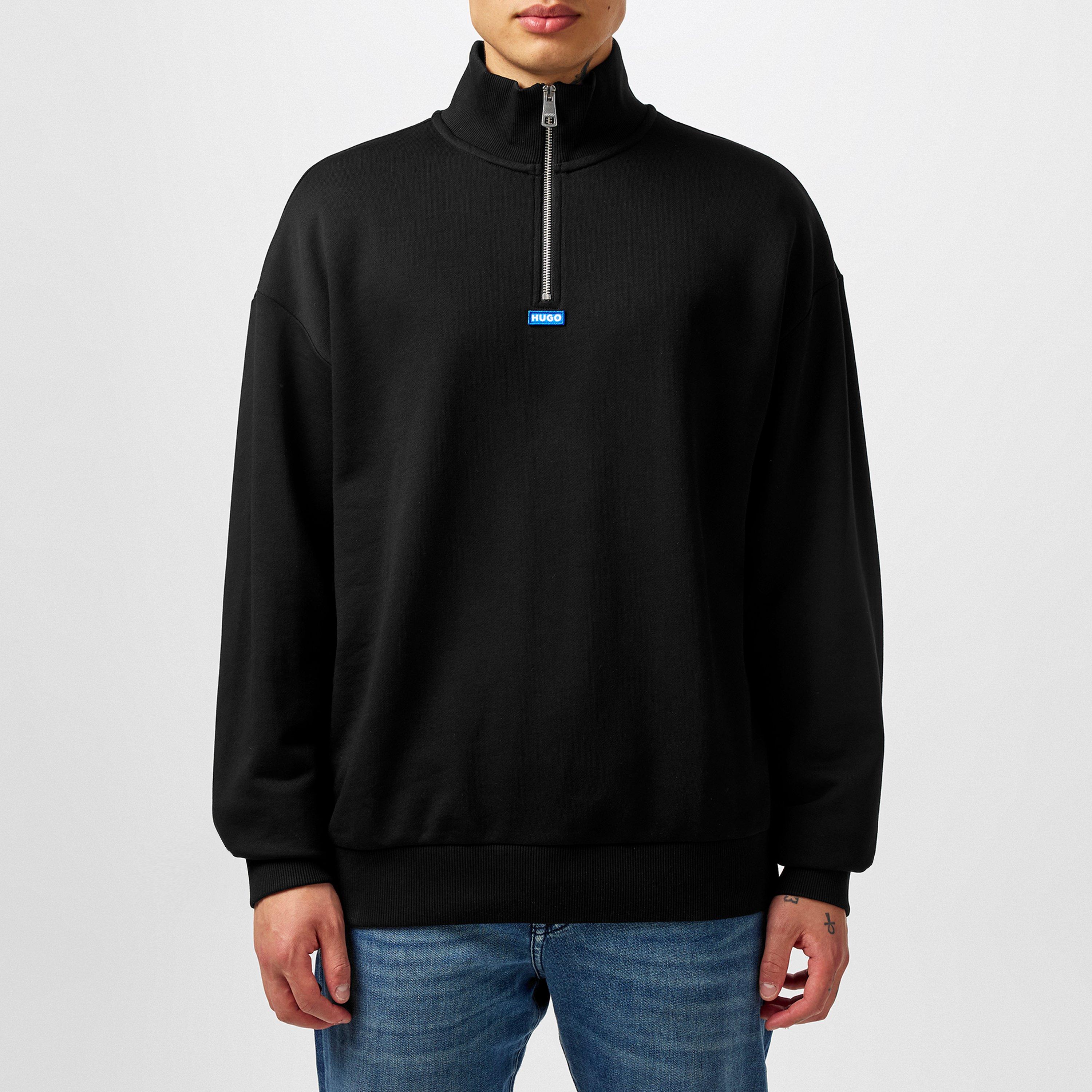 Black 001 - Hugo - Men's Quarter-Zip Fleece Top - 3