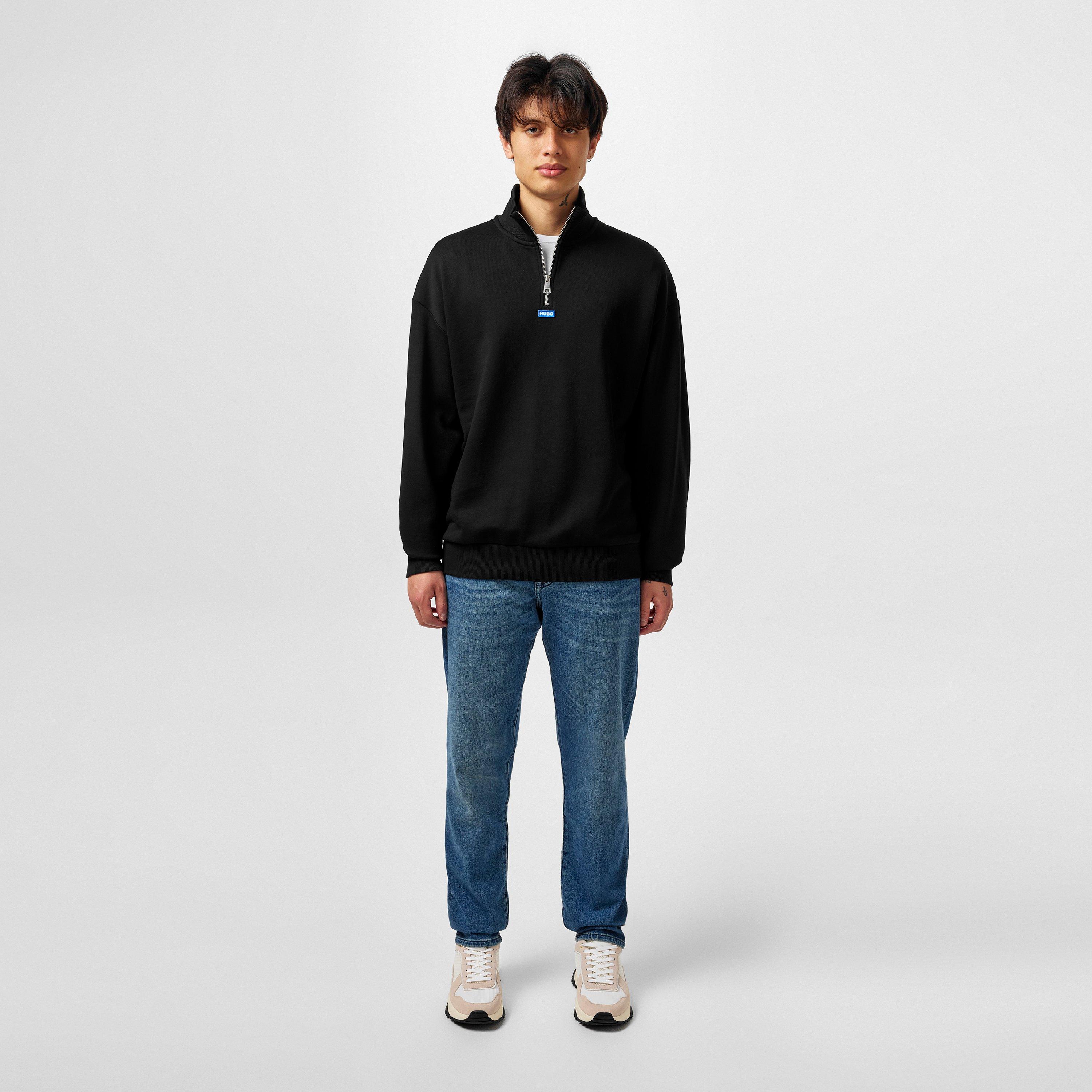 Black 001 - Hugo - Men's Quarter-Zip Fleece Top - 6