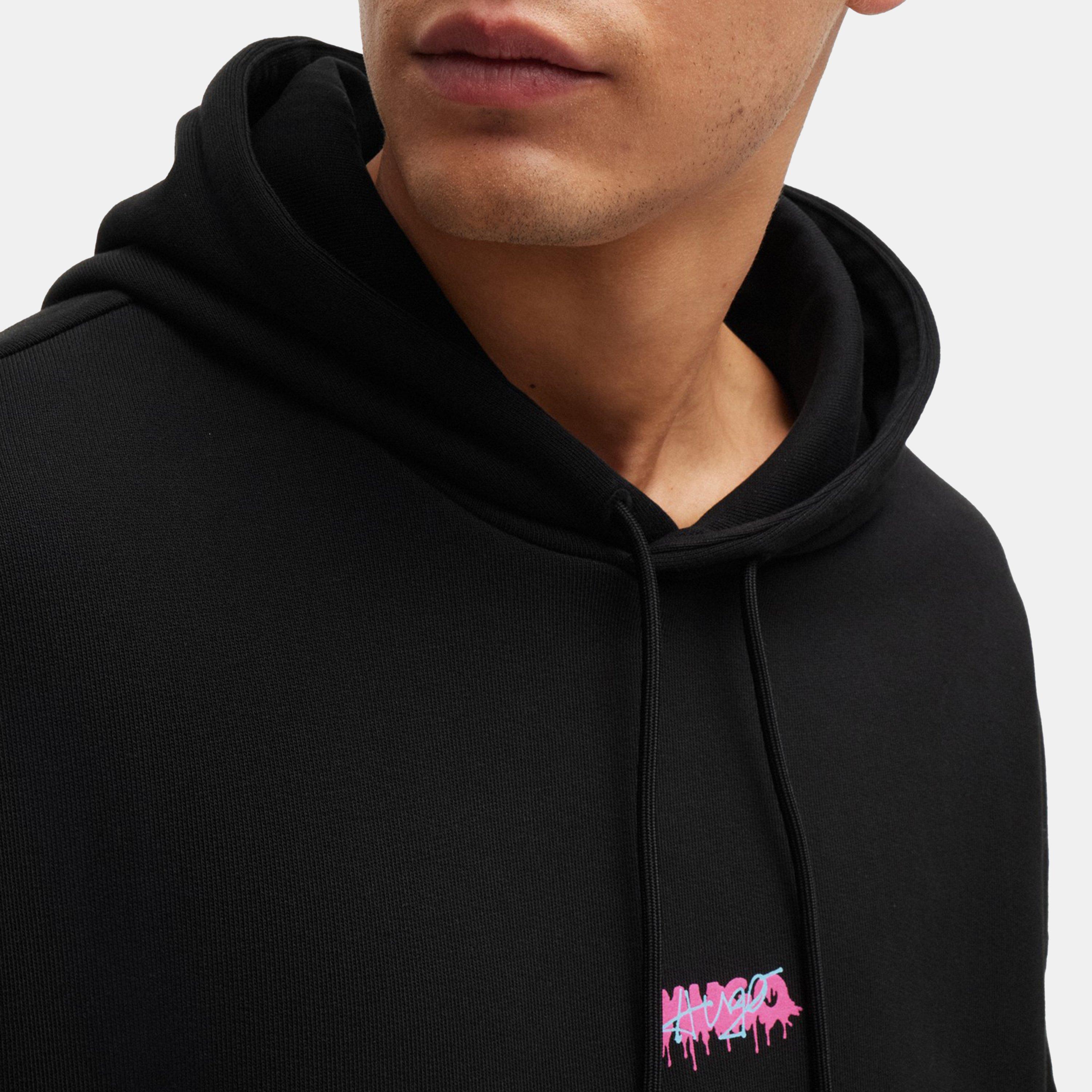 Black 001 - Hugo - Men's Dreezes Cotton Pull Over Hoodie - 4