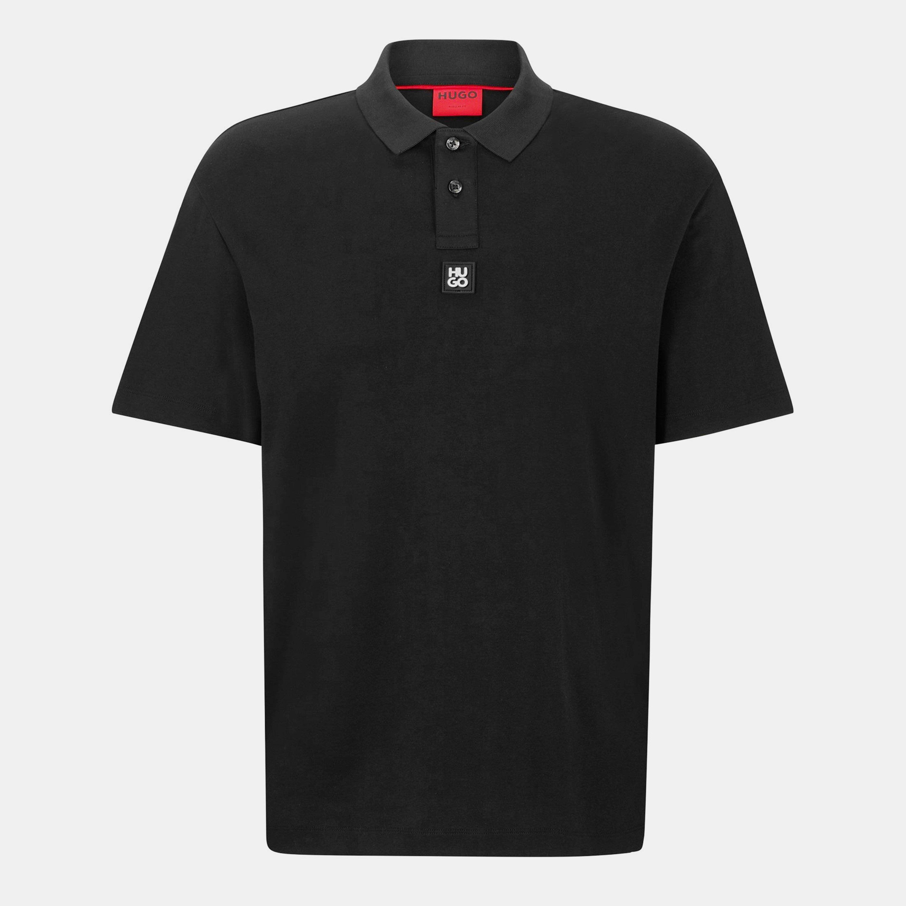 Hugo Mens HUGO Deabono Short Sleeve Polo Shirt with Logo Detail - Black 002 - XS