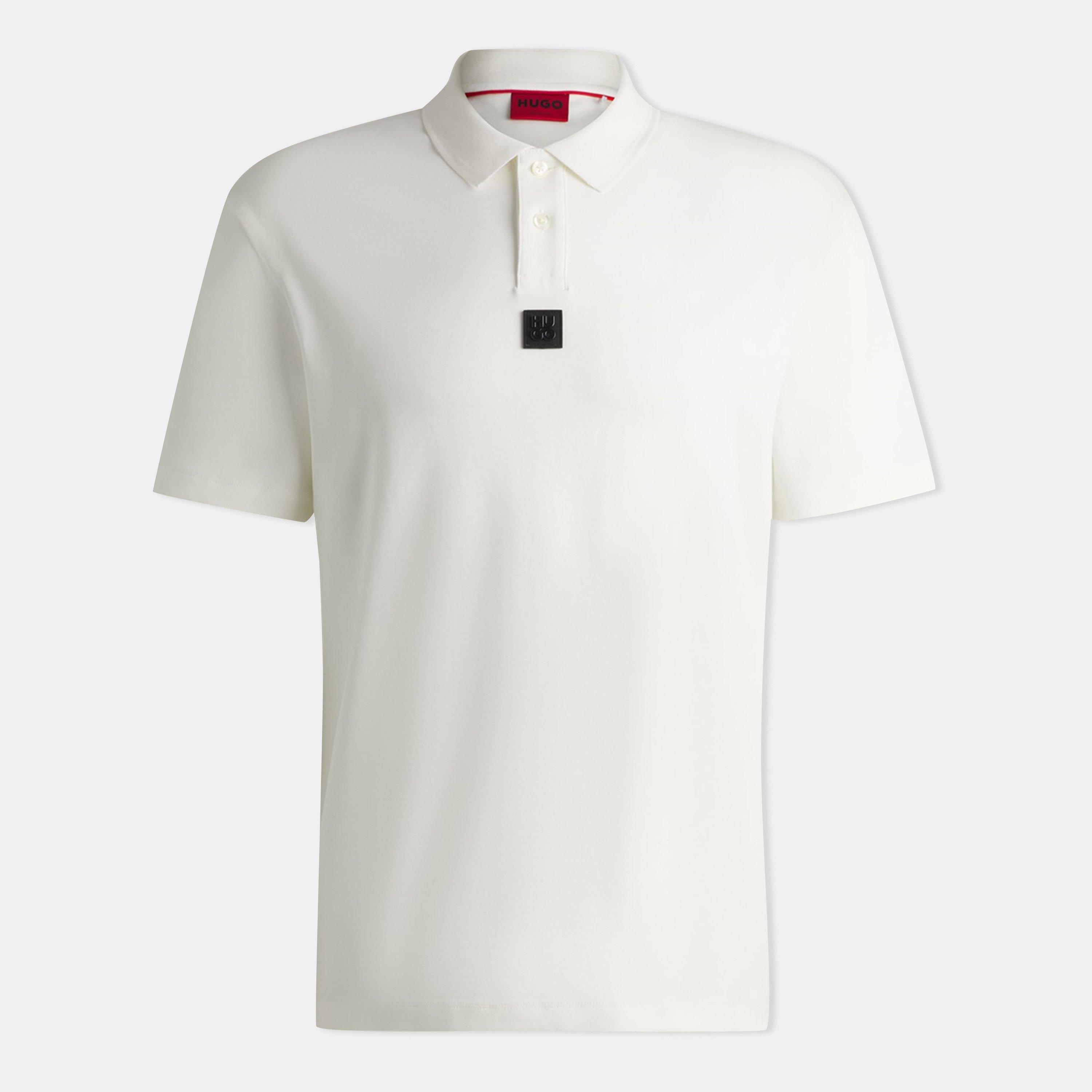 Hugo Mens HUGO Deabono Short Sleeve Polo Shirt with Logo Detail - Natural 102 - L